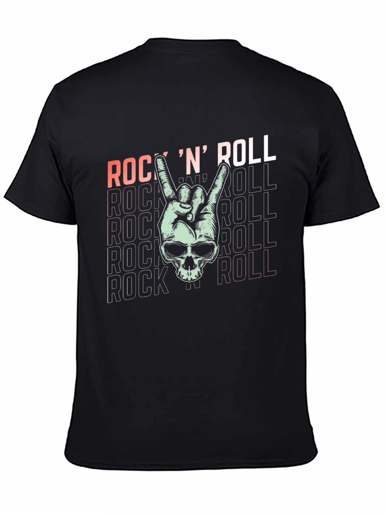 Rock N Roll Skull Graphic T-Shirt