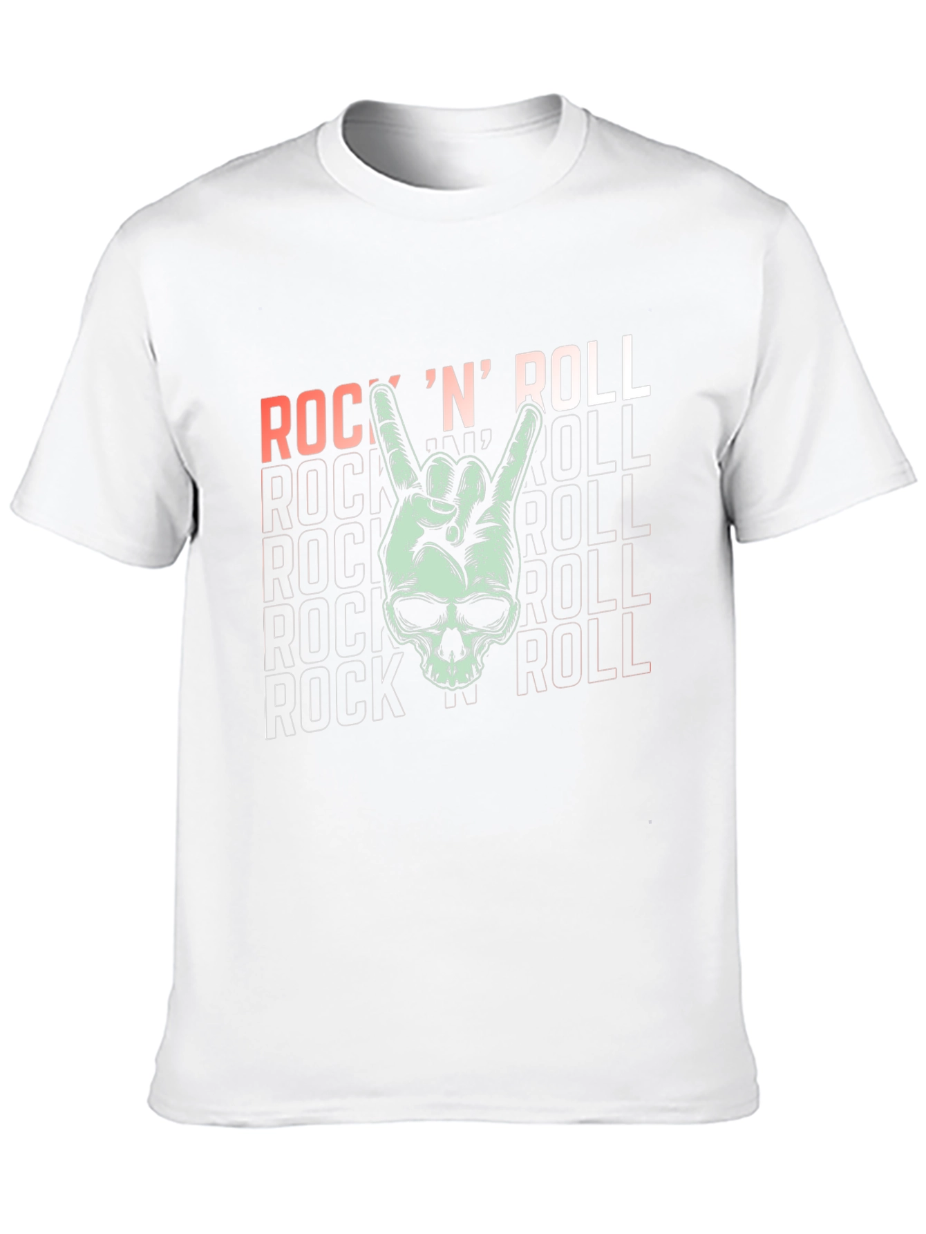 Rock N Roll Skull Graphic T-Shirt