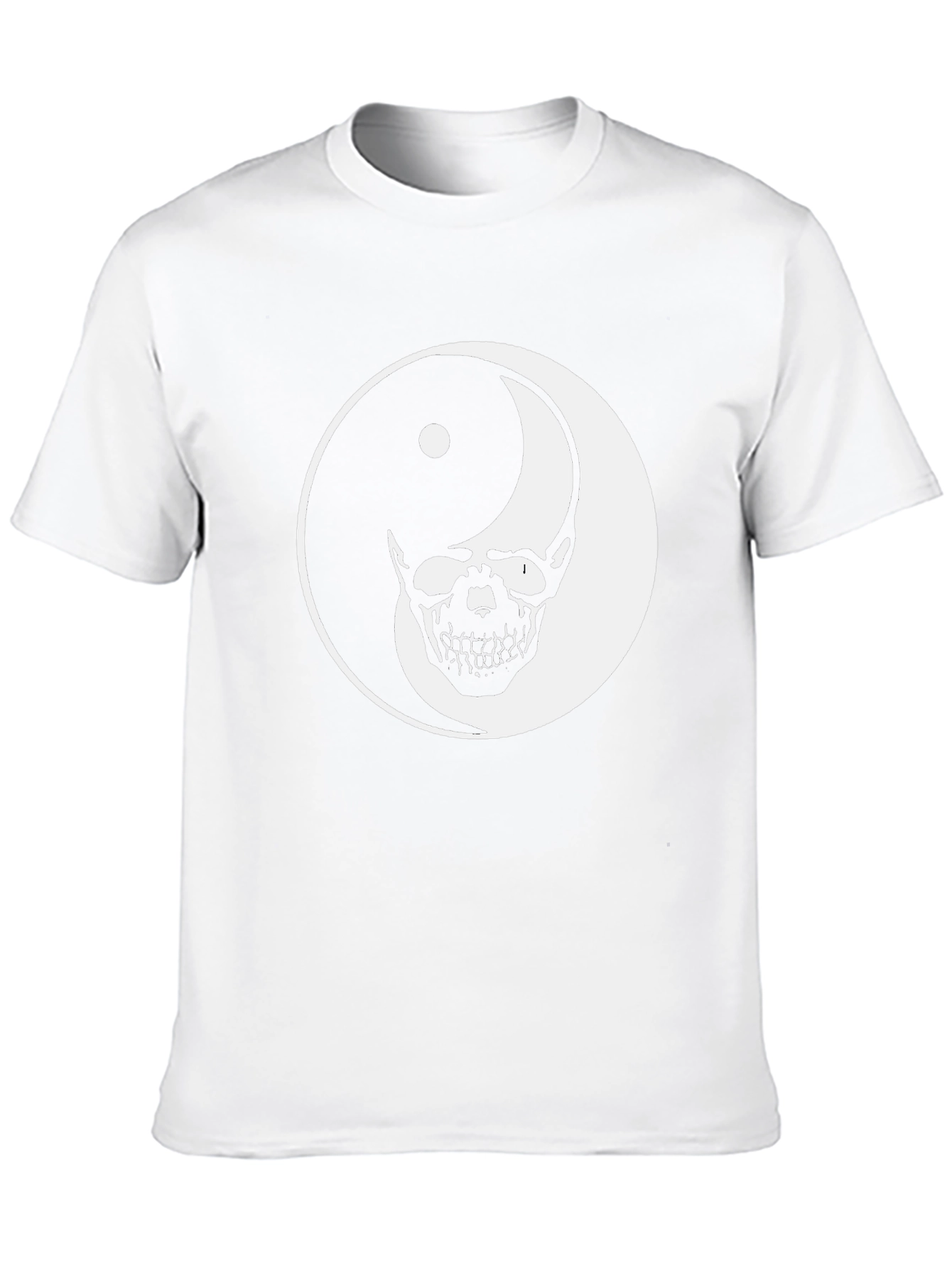 Yin Yang Skull Graphic T-Shirt - Black Cotton Tee