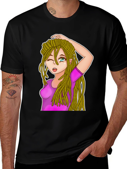 Anime Girl Dreadlocks T-Shirt - Cool Graphic Tee