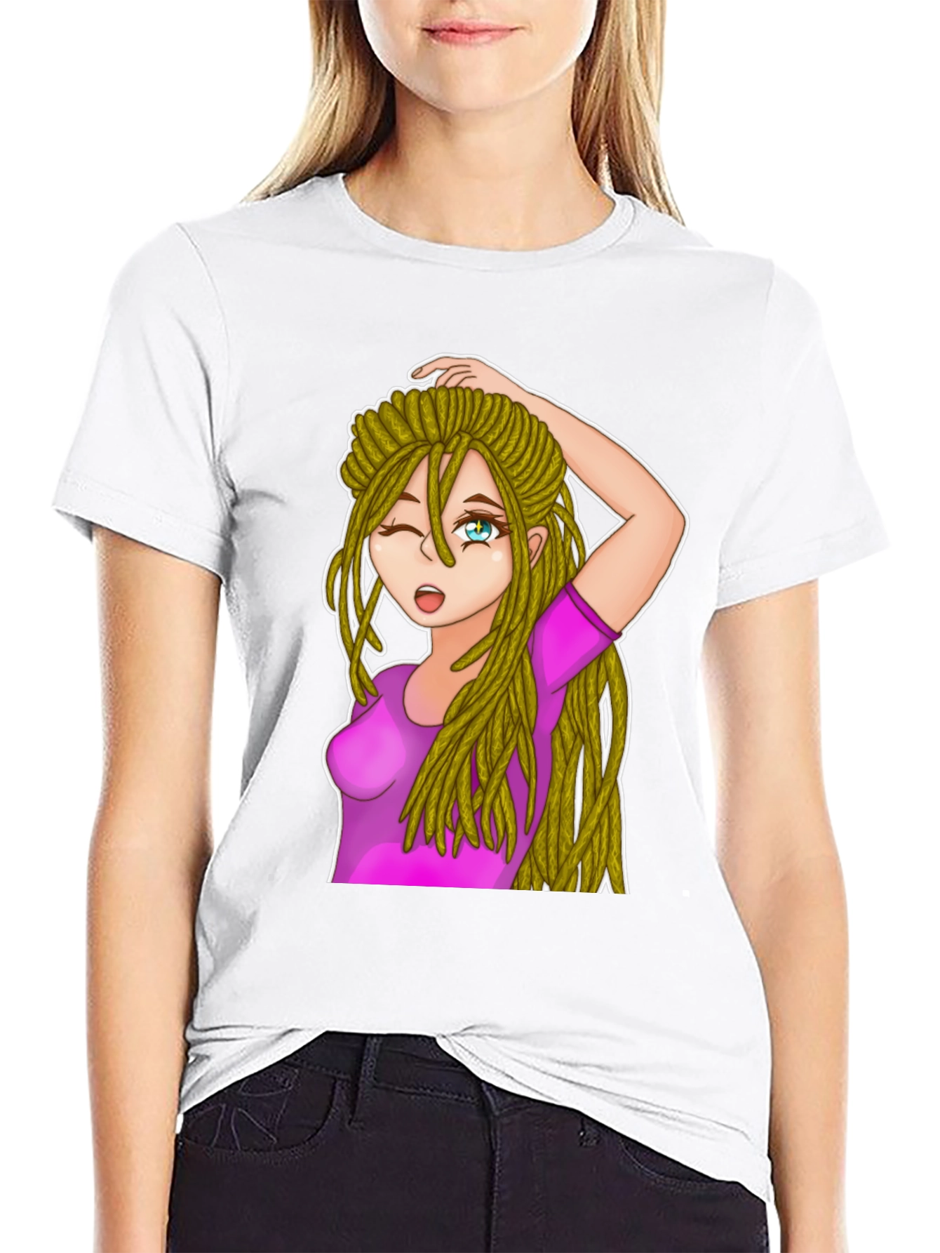 Anime Girl Dreadlocks T-Shirt - Cool Graphic Tee