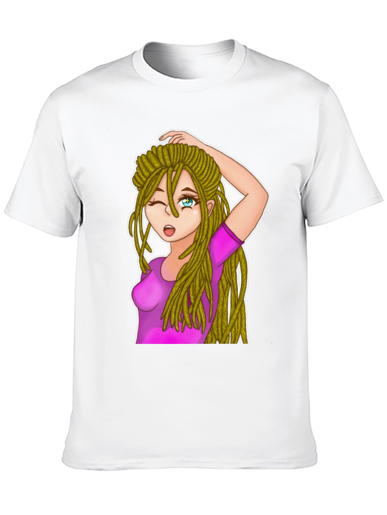 Anime Girl Dreadlocks T-Shirt - Cool Graphic Tee