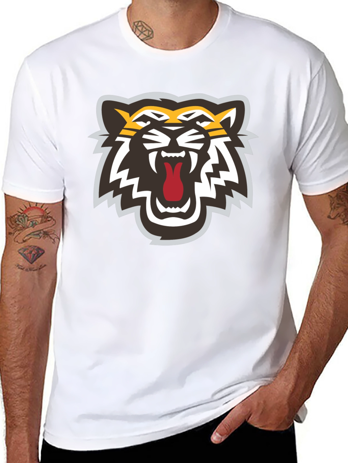 Bold Tiger Graphic Black T-Shirt