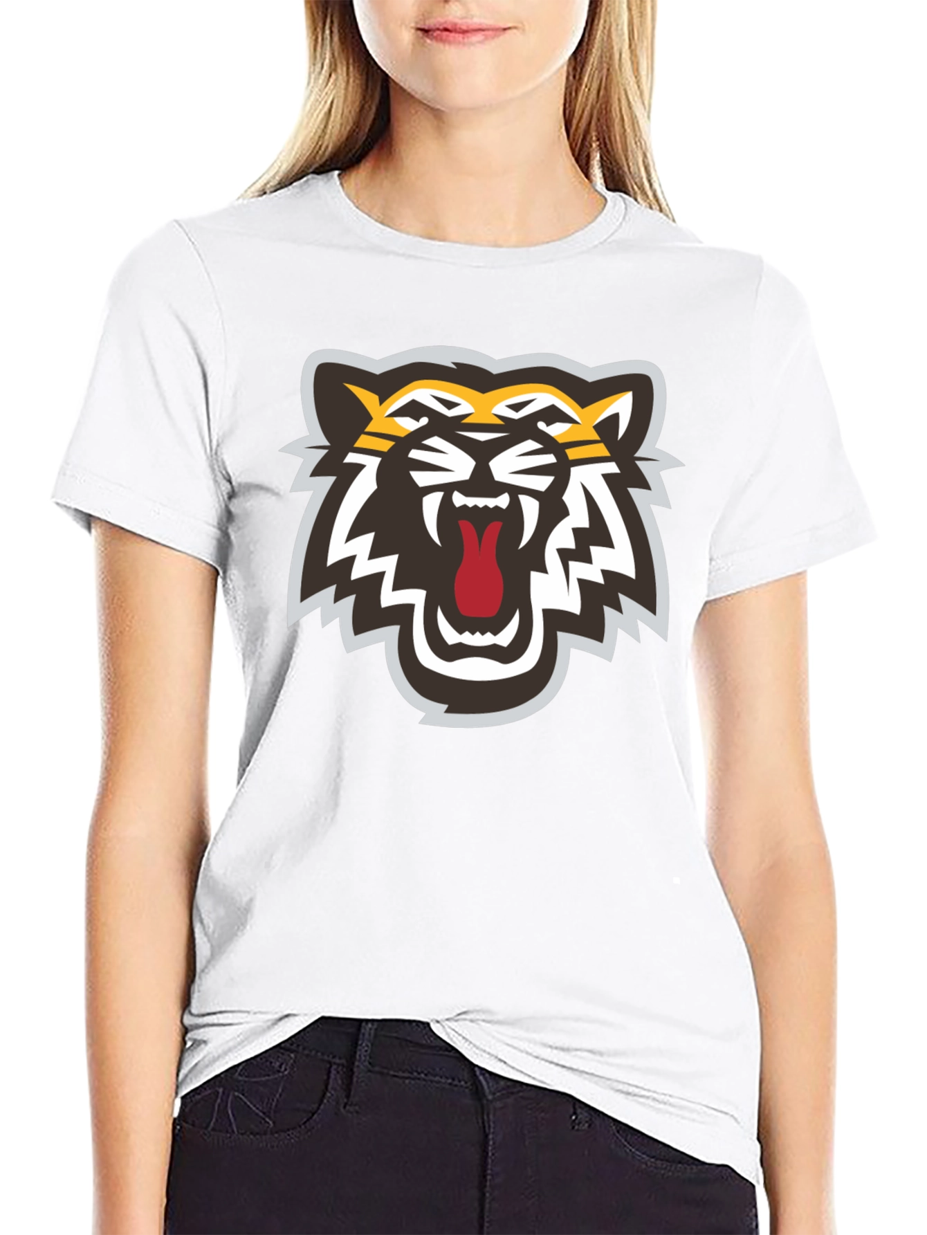 Bold Tiger Graphic Black T-Shirt