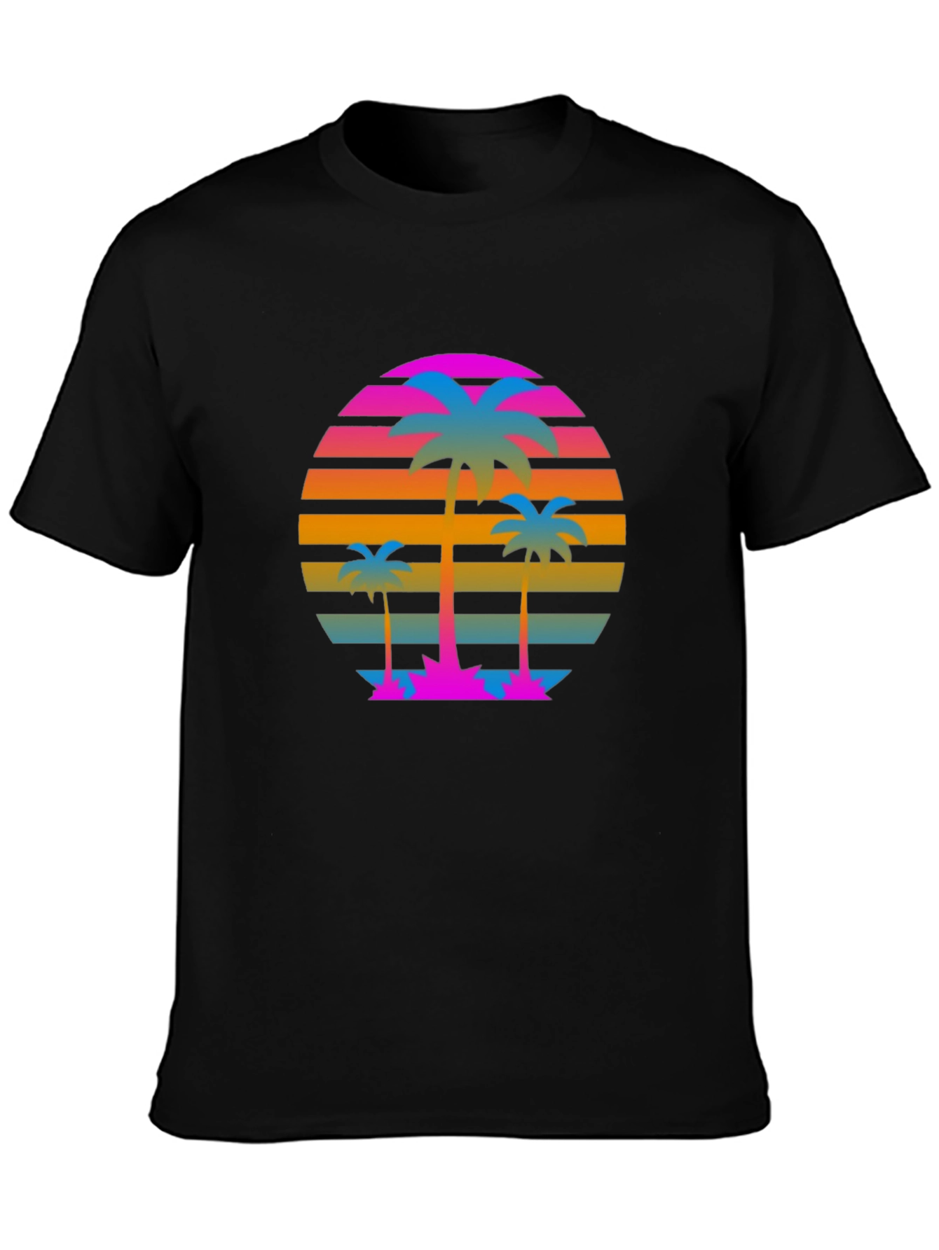 Retro Sunset Palm Tree Graphic T-Shirt