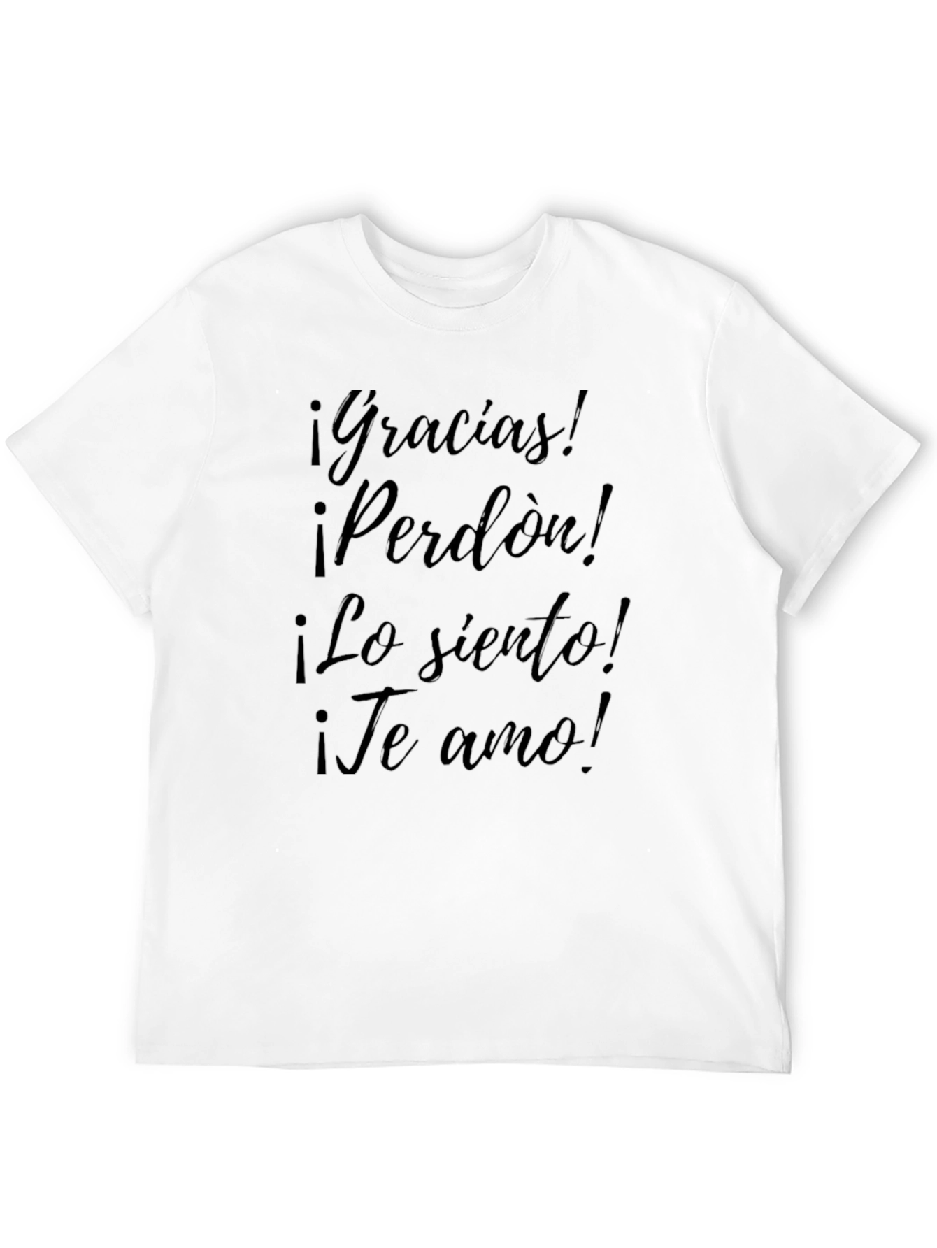 Gracias Perdon Lo Siento Te Amo Black T-Shirt
