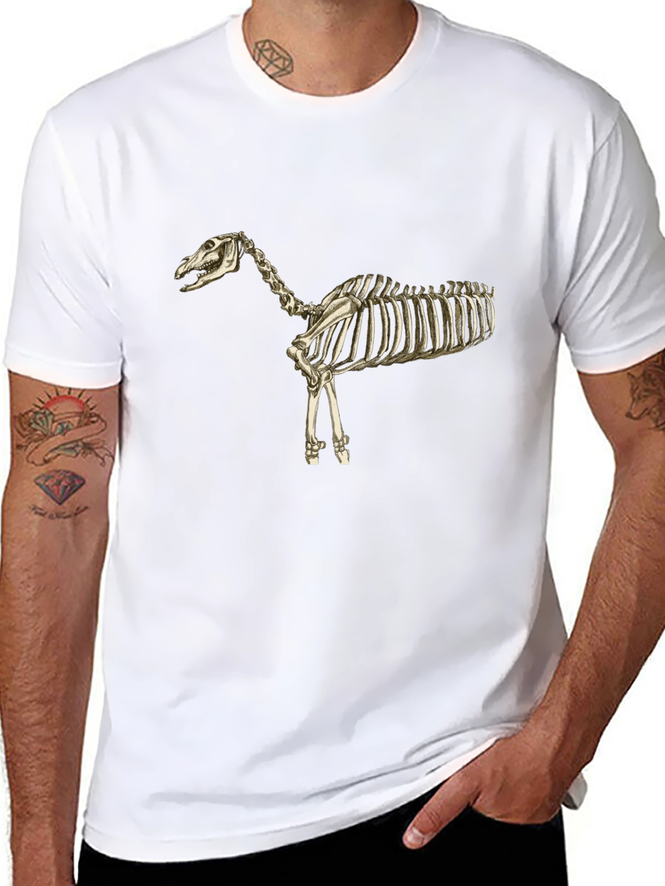 Horse Skeleton Black T-Shirt