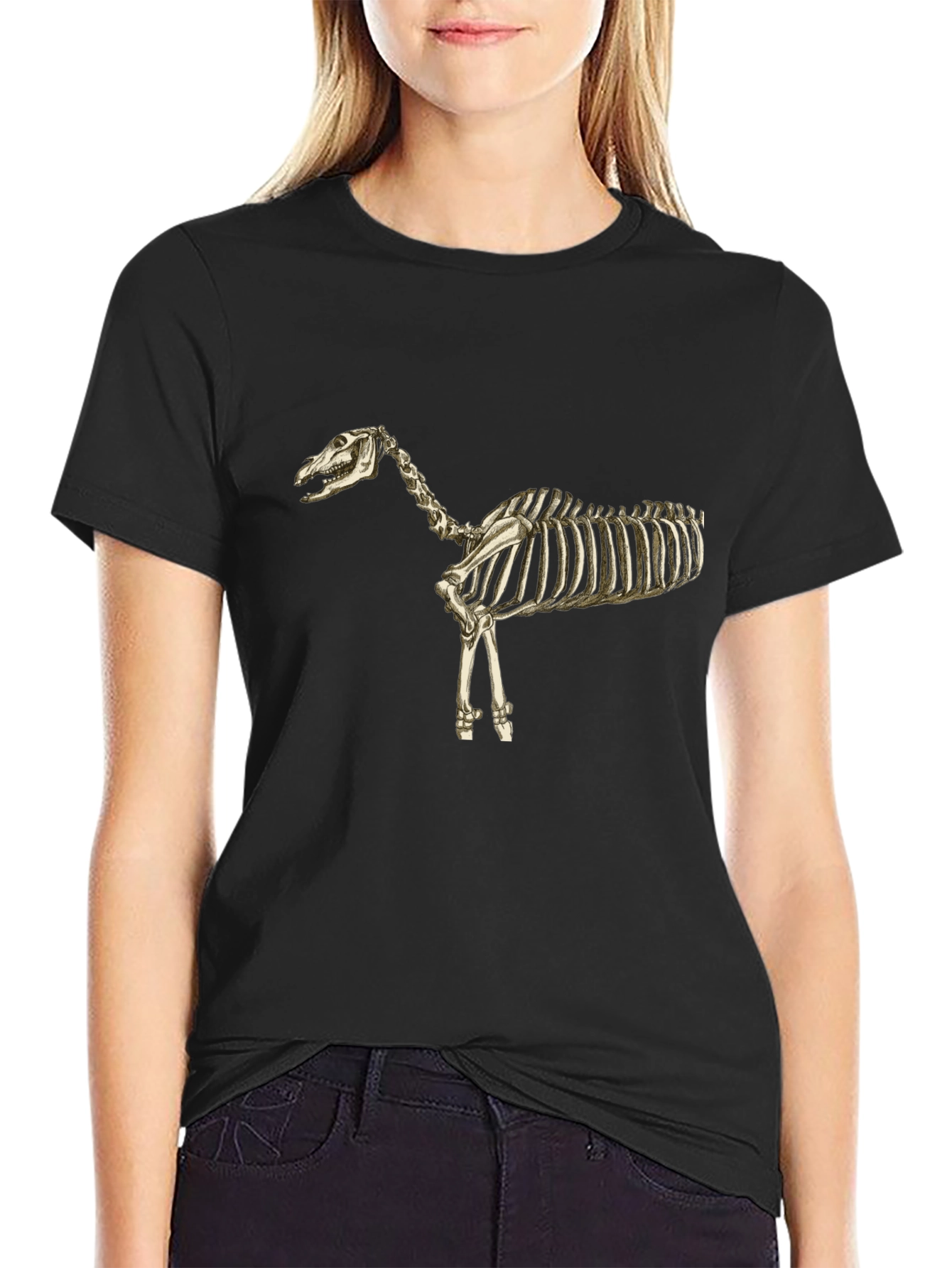 Horse Skeleton Black T-Shirt