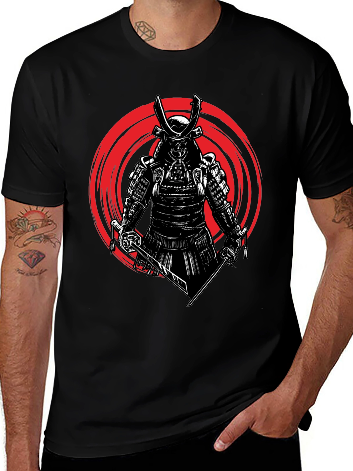 Samurai Warrior Graphic T-Shirt - Menswear