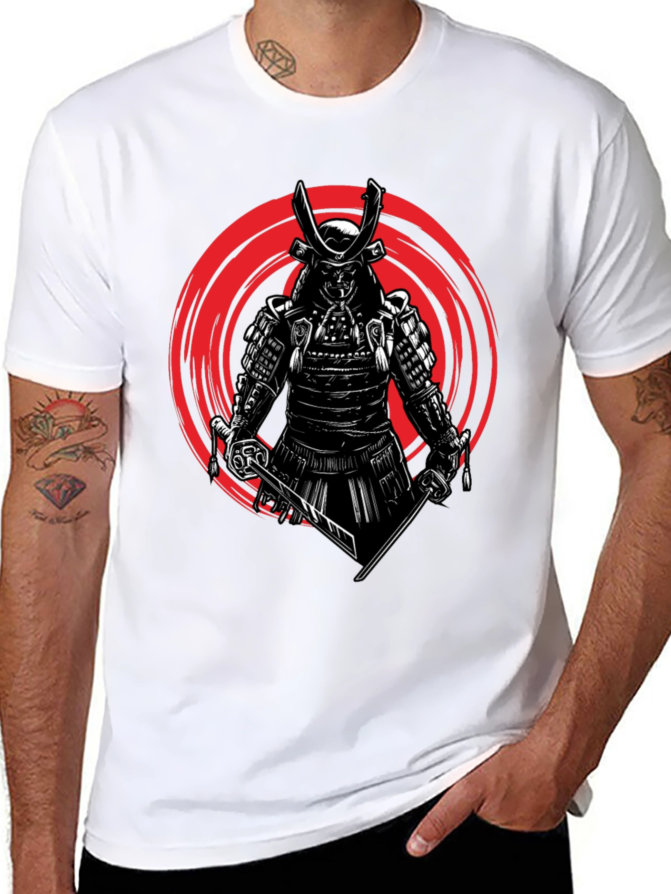 Samurai Warrior Graphic T-Shirt - Menswear