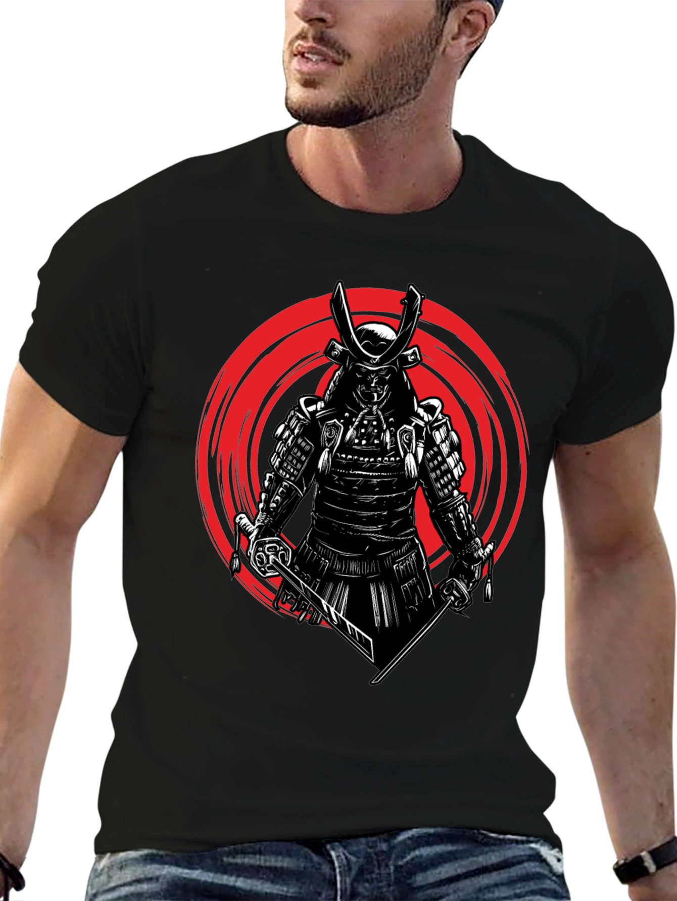 Samurai Warrior Graphic T-Shirt - Menswear