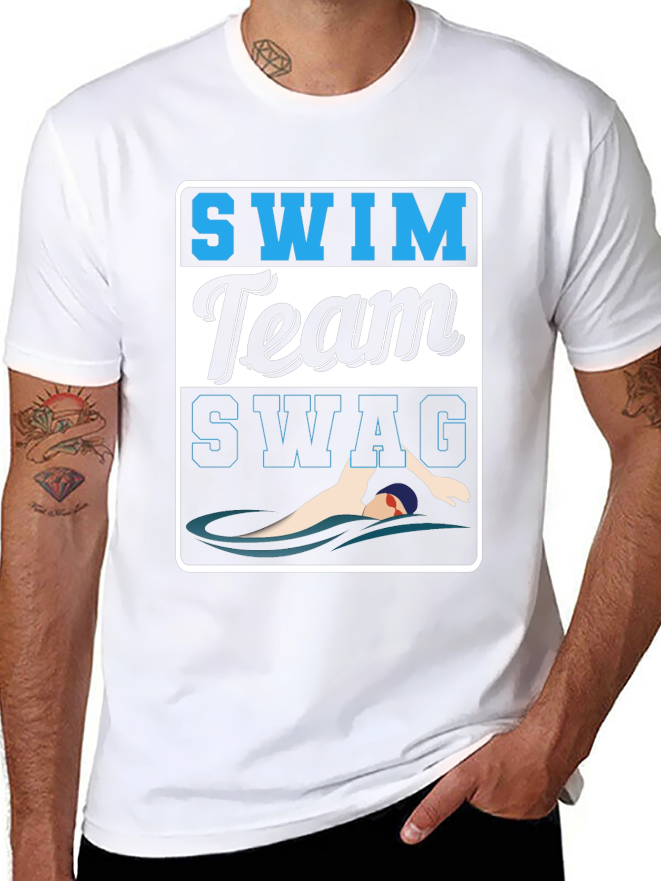 Swim Team SWAG Black T-Shirt
