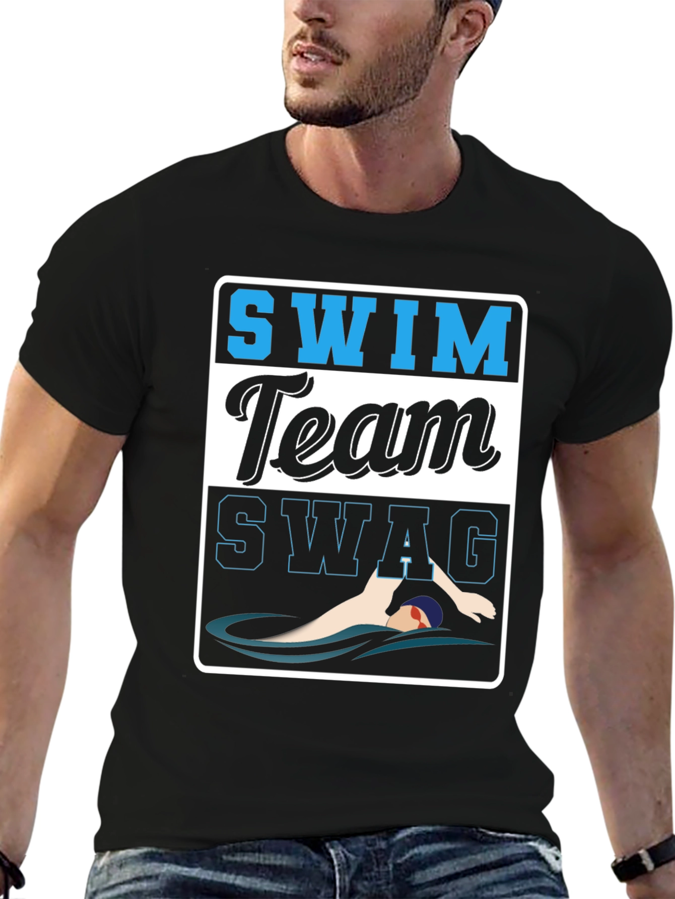 Swim Team SWAG Black T-Shirt