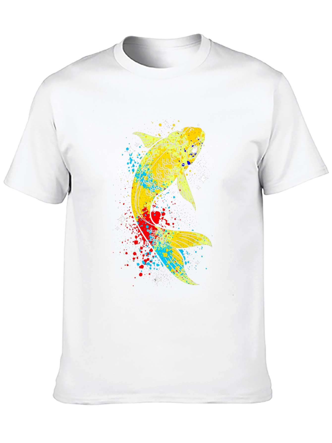 Koi Fish Graphic Tee - Black Cotton T-Shirt