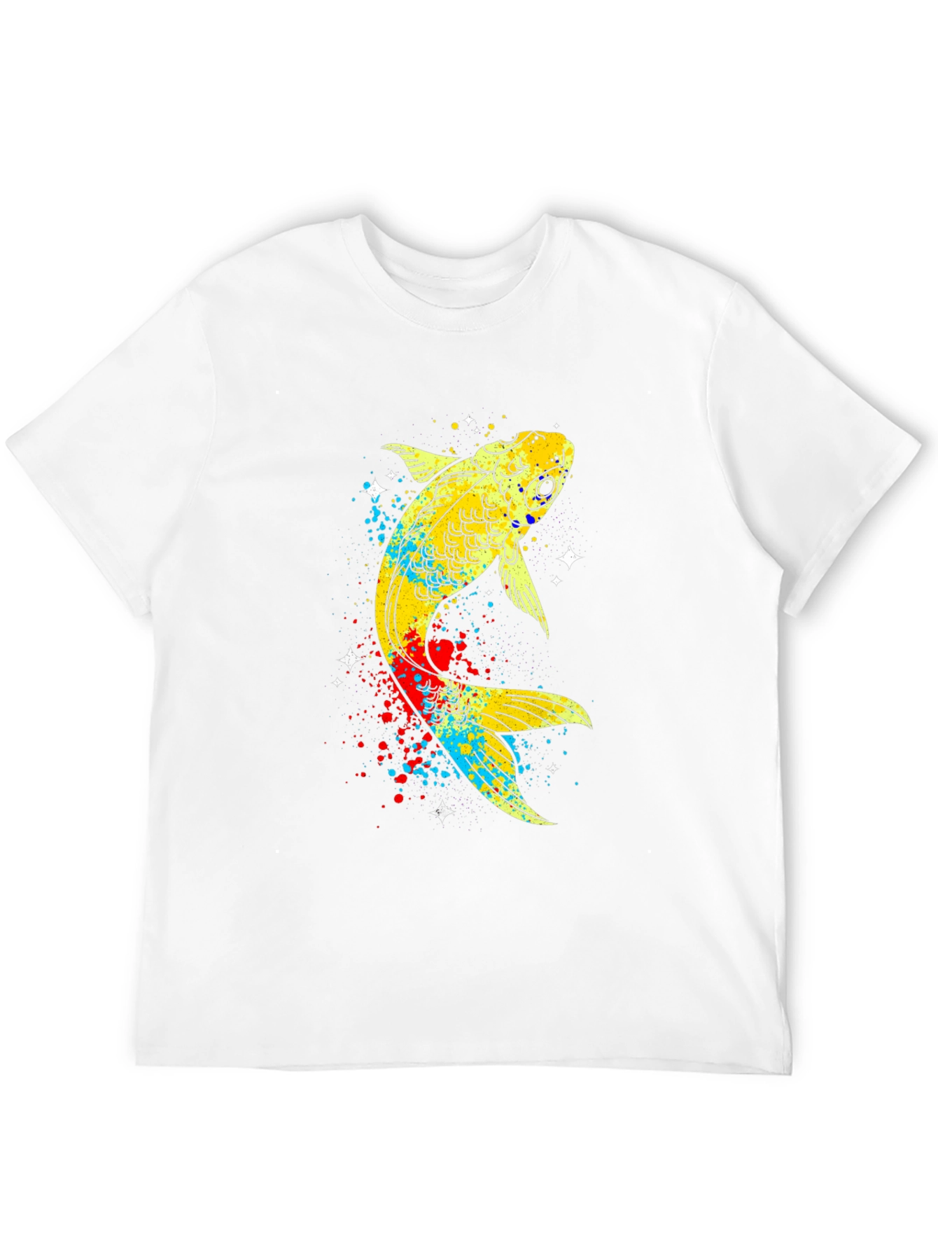 Koi Fish Graphic Tee - Black Cotton T-Shirt