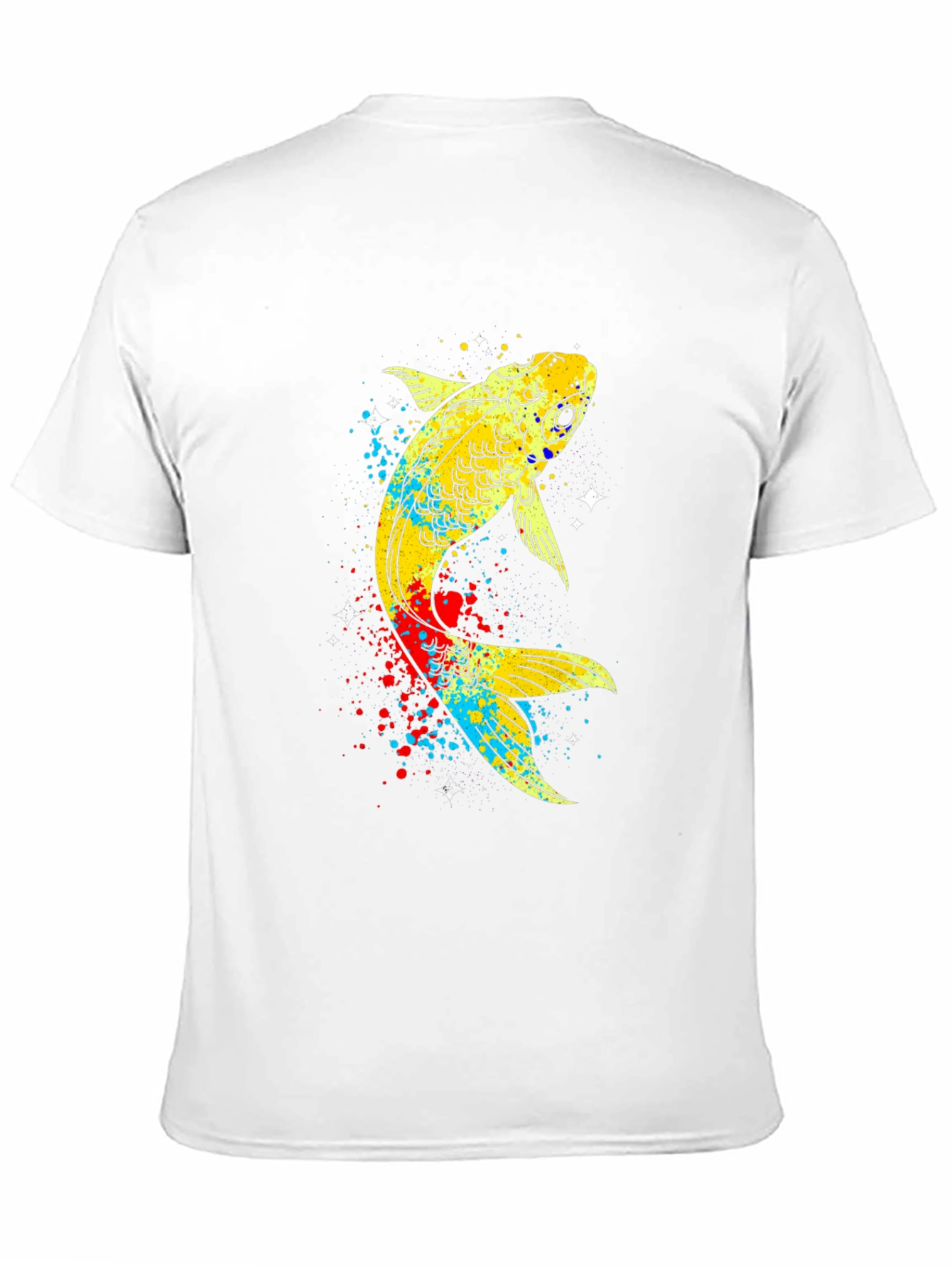 Koi Fish Graphic Tee - Black Cotton T-Shirt