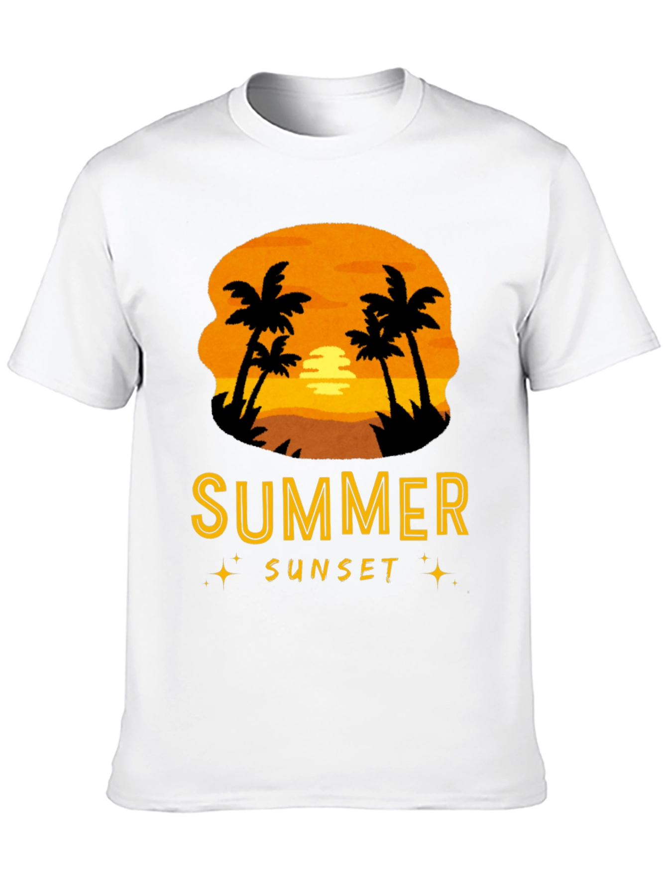 Summer Sunset Palm Tree Graphic Tee