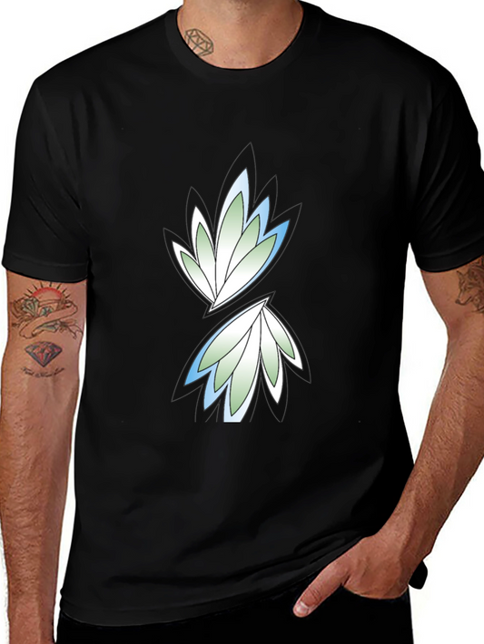 Black Graphic Tee - Leaf Design