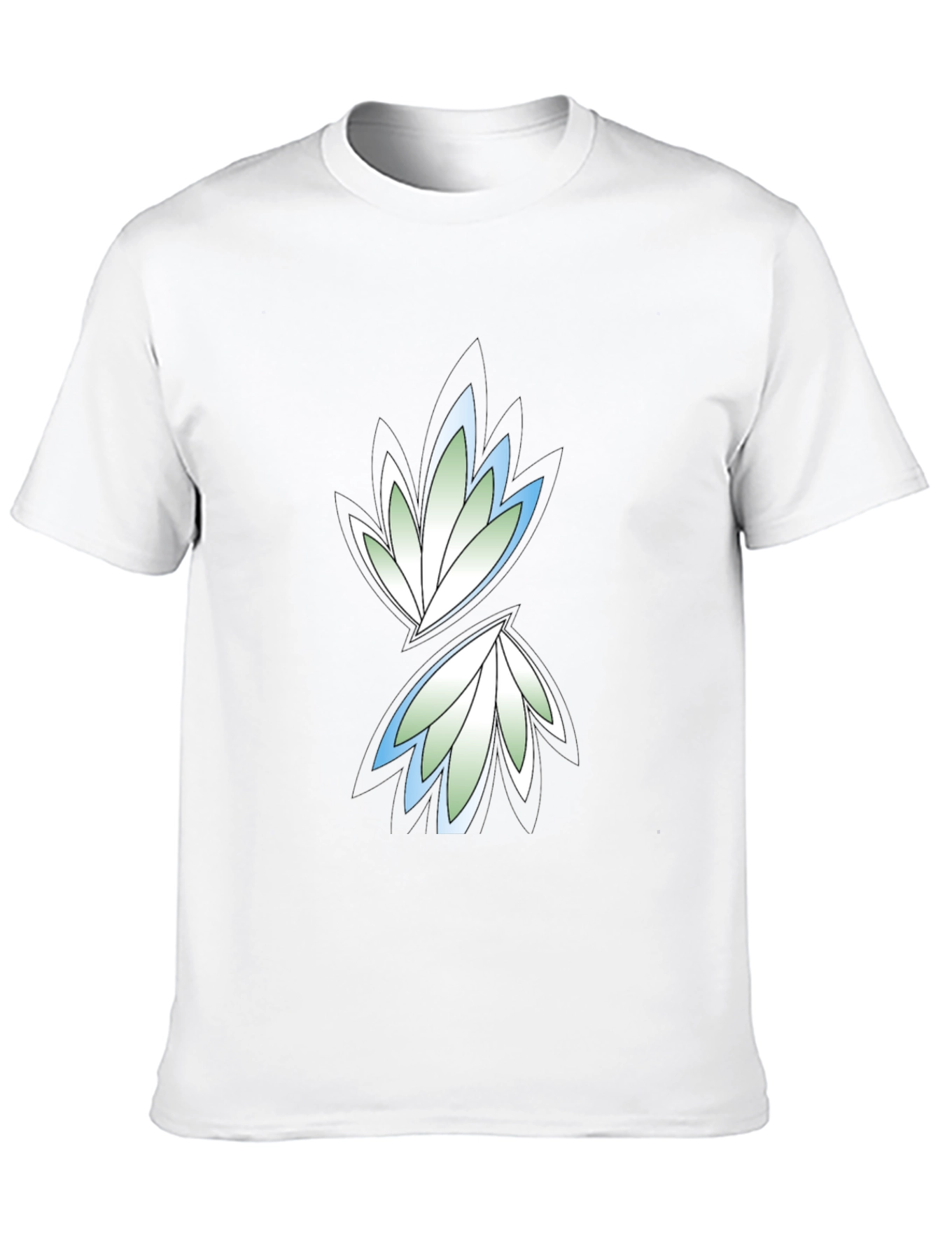 Black Graphic Tee - Leaf Design