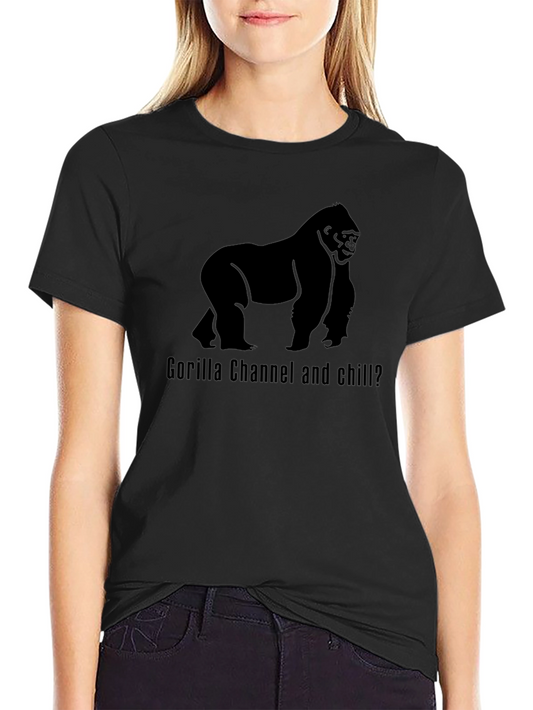 Gorilla Channel and Chill Black Graphic Tee
