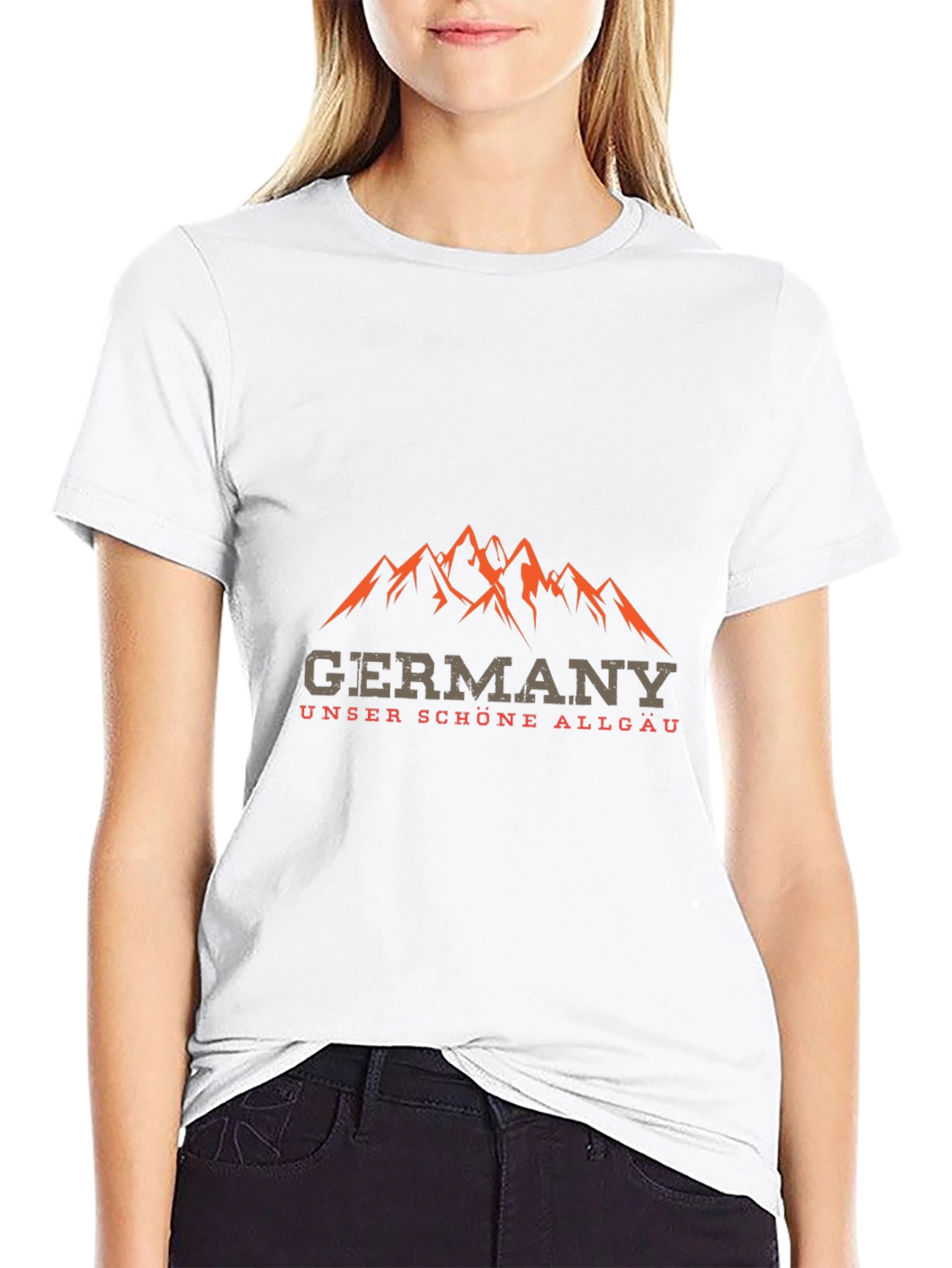Germany Allgau Mountain Graphic Black T-Shirt