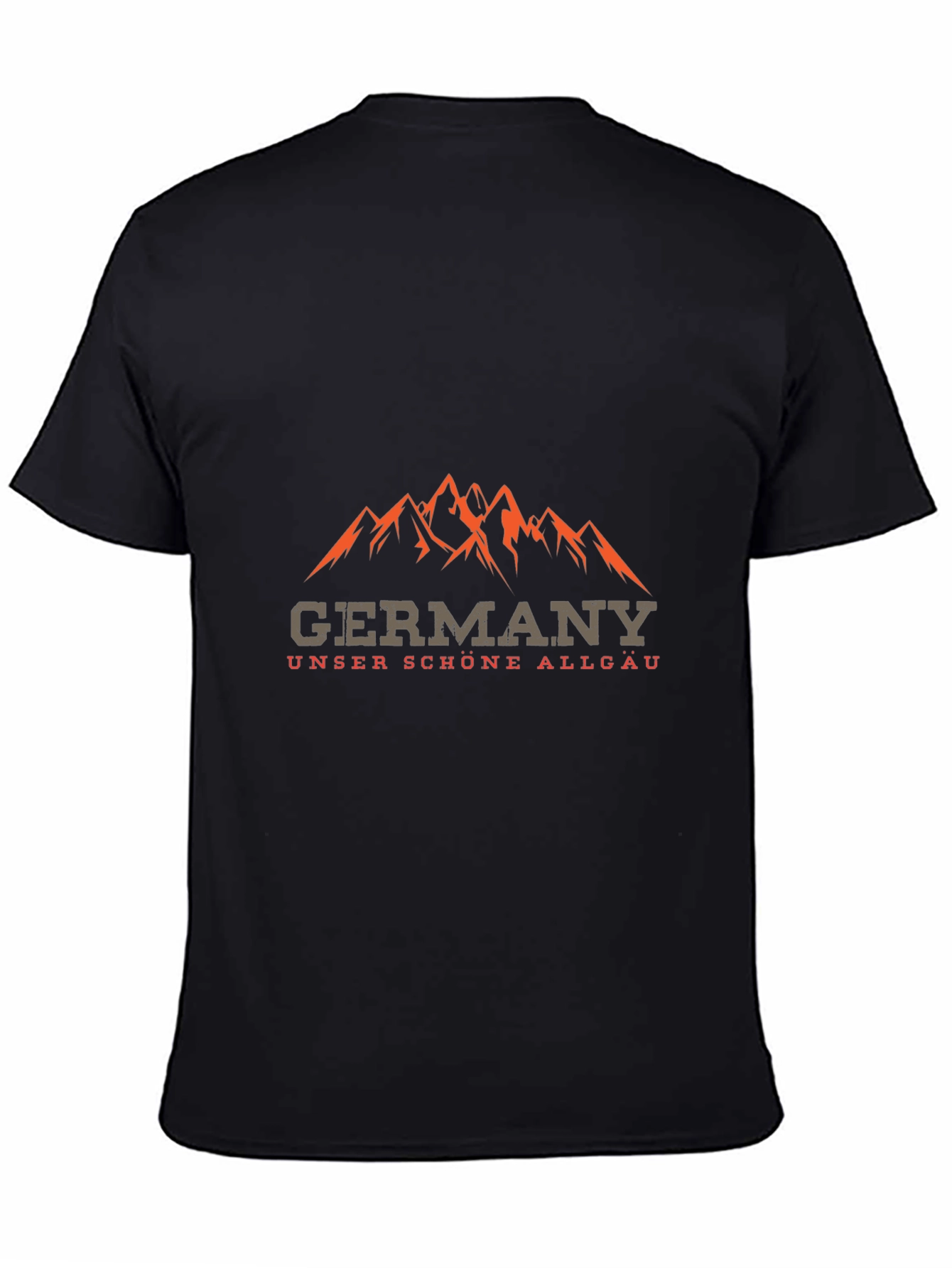 Germany Allgau Mountain Graphic Black T-Shirt