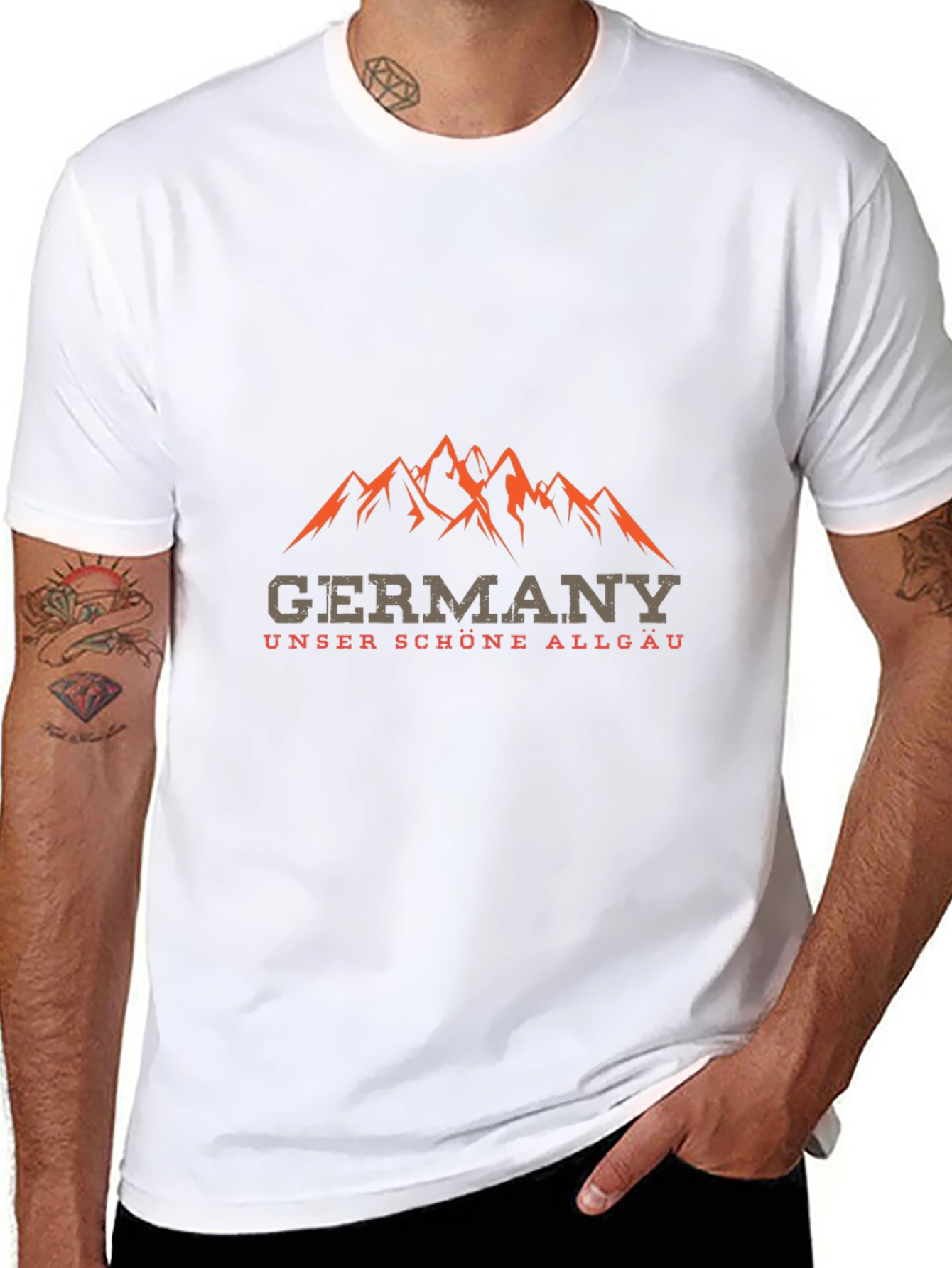 Germany Allgau Mountain Graphic Black T-Shirt
