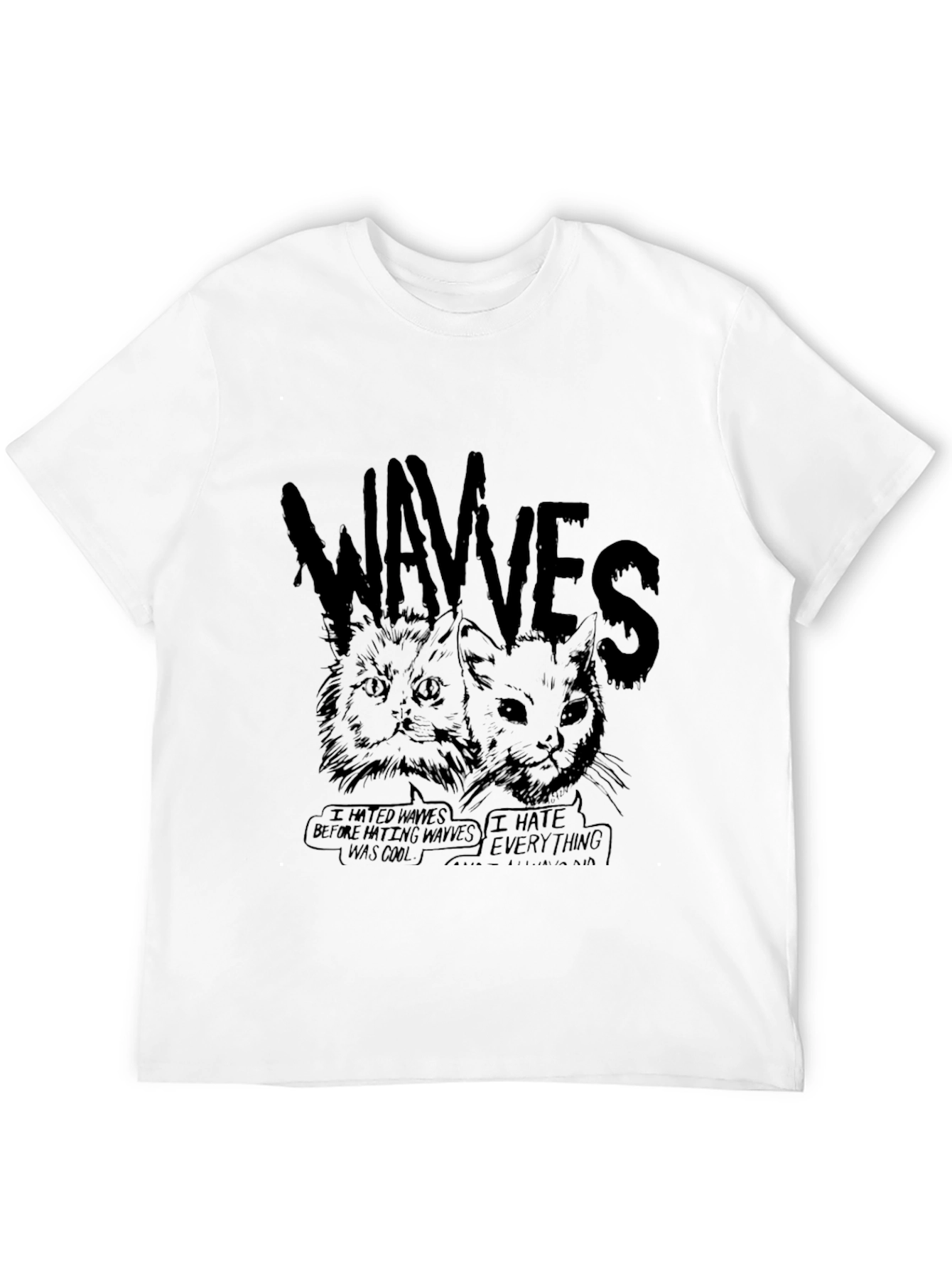 WAVVES Graphic Print T-Shirt - Unisex Black Tee