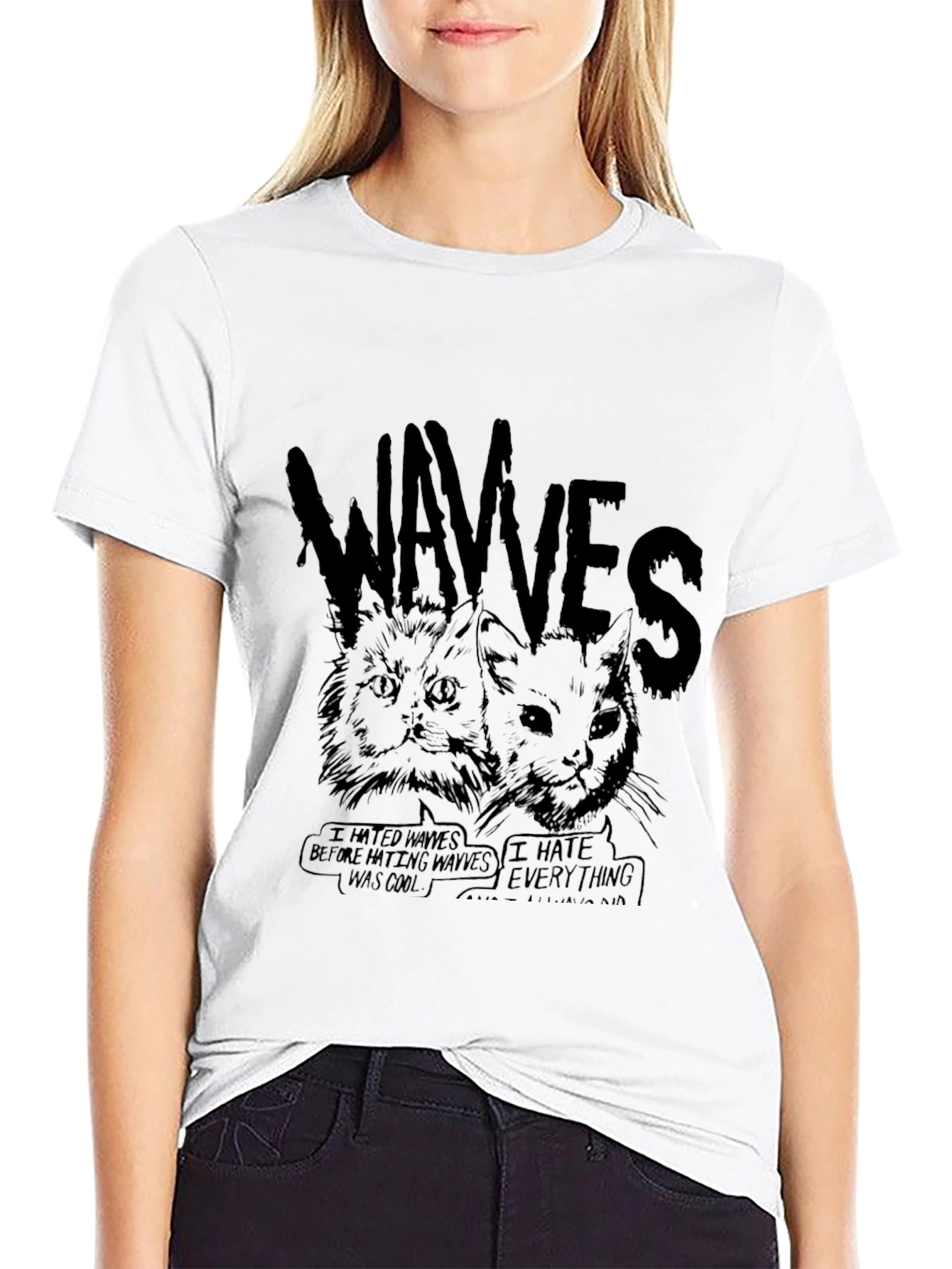 WAVVES Graphic Print T-Shirt - Unisex Black Tee