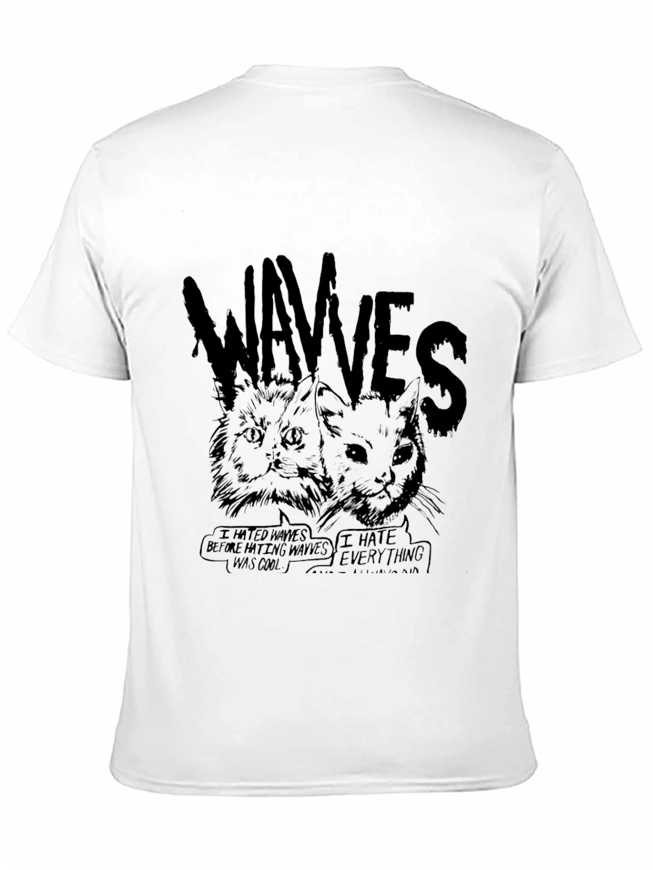 WAVVES Graphic Print T-Shirt - Unisex Black Tee