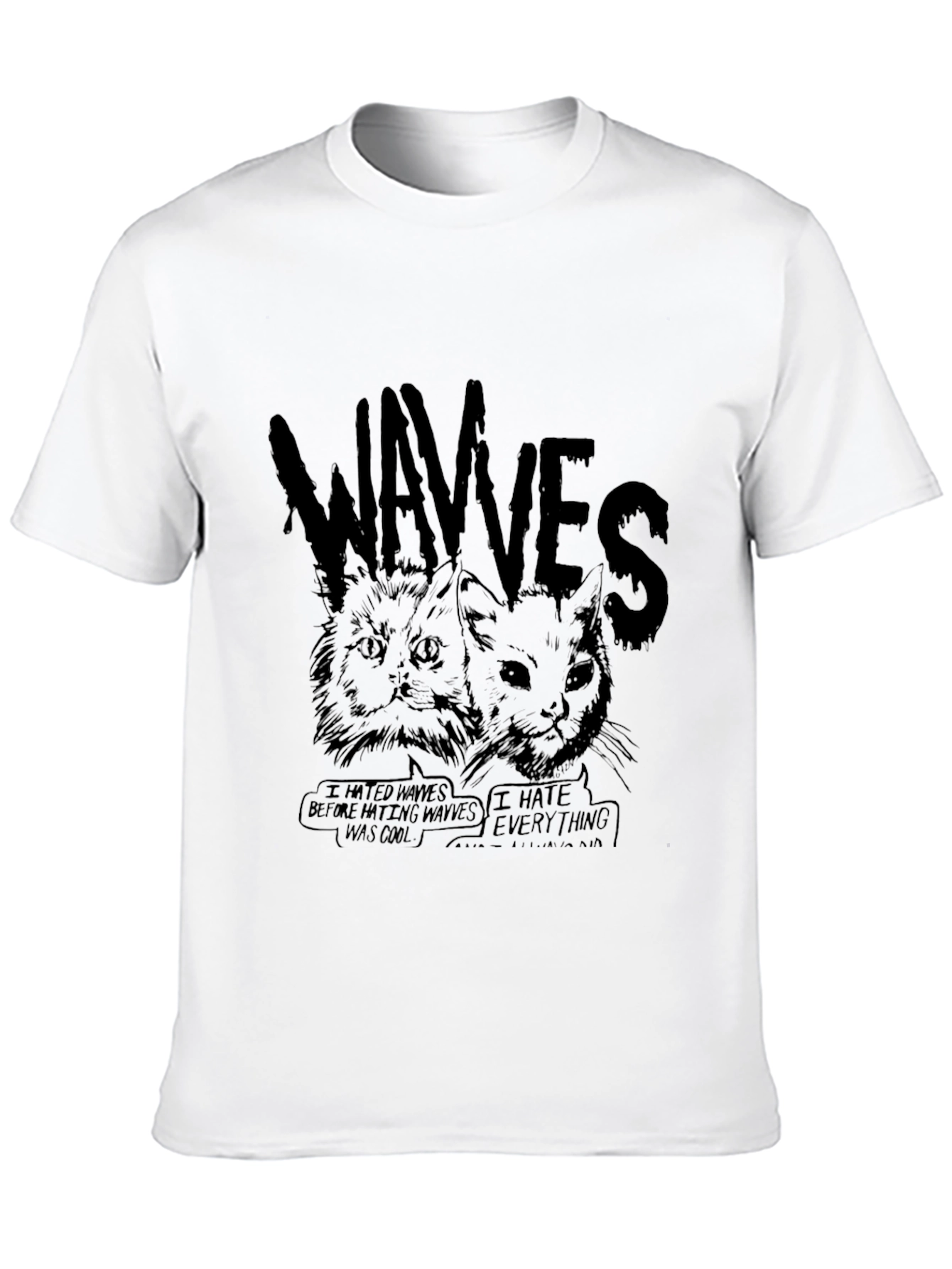 WAVVES Graphic Print T-Shirt - Unisex Black Tee