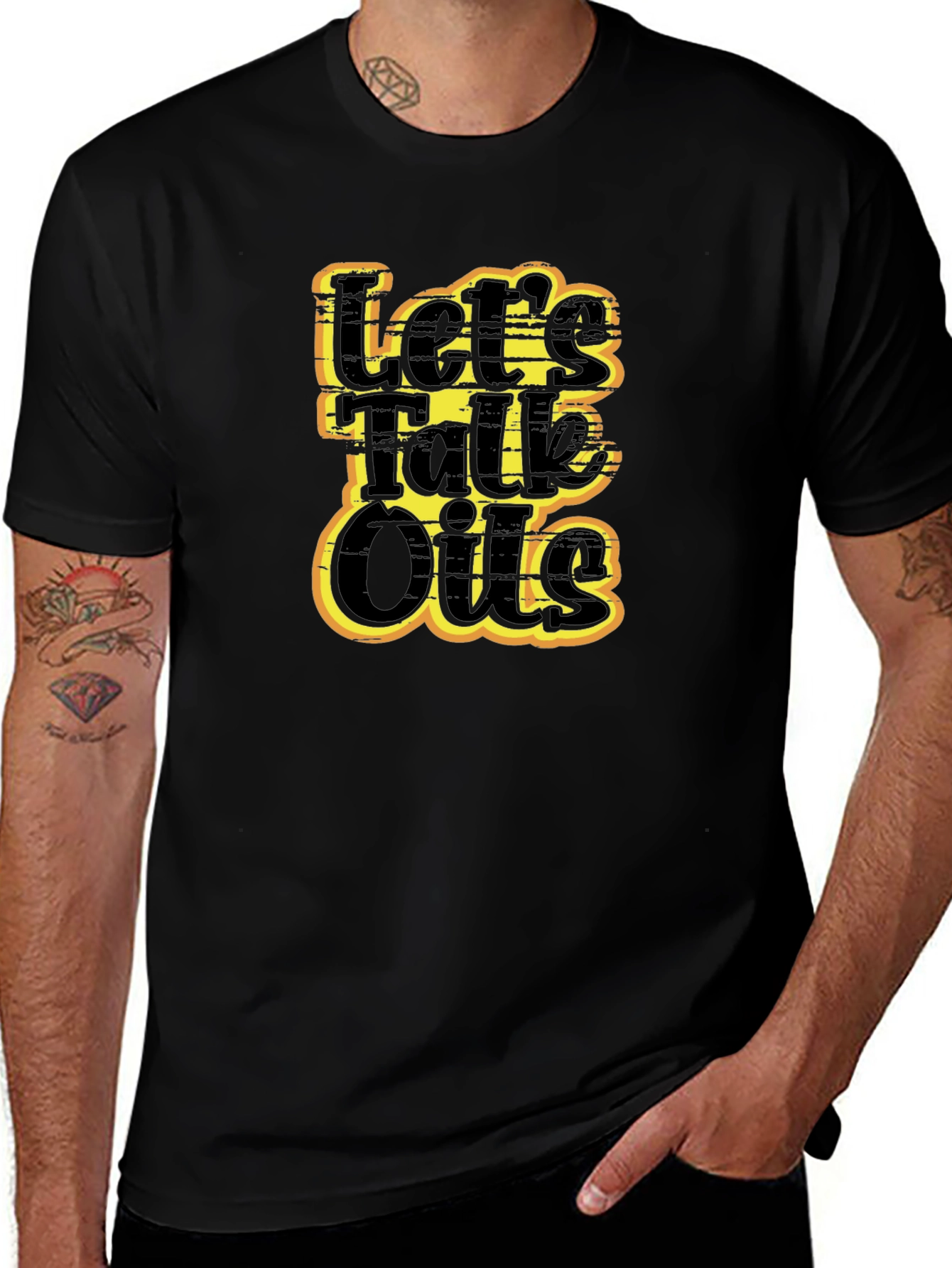 Lets Talk Oils Black Graphic Tee