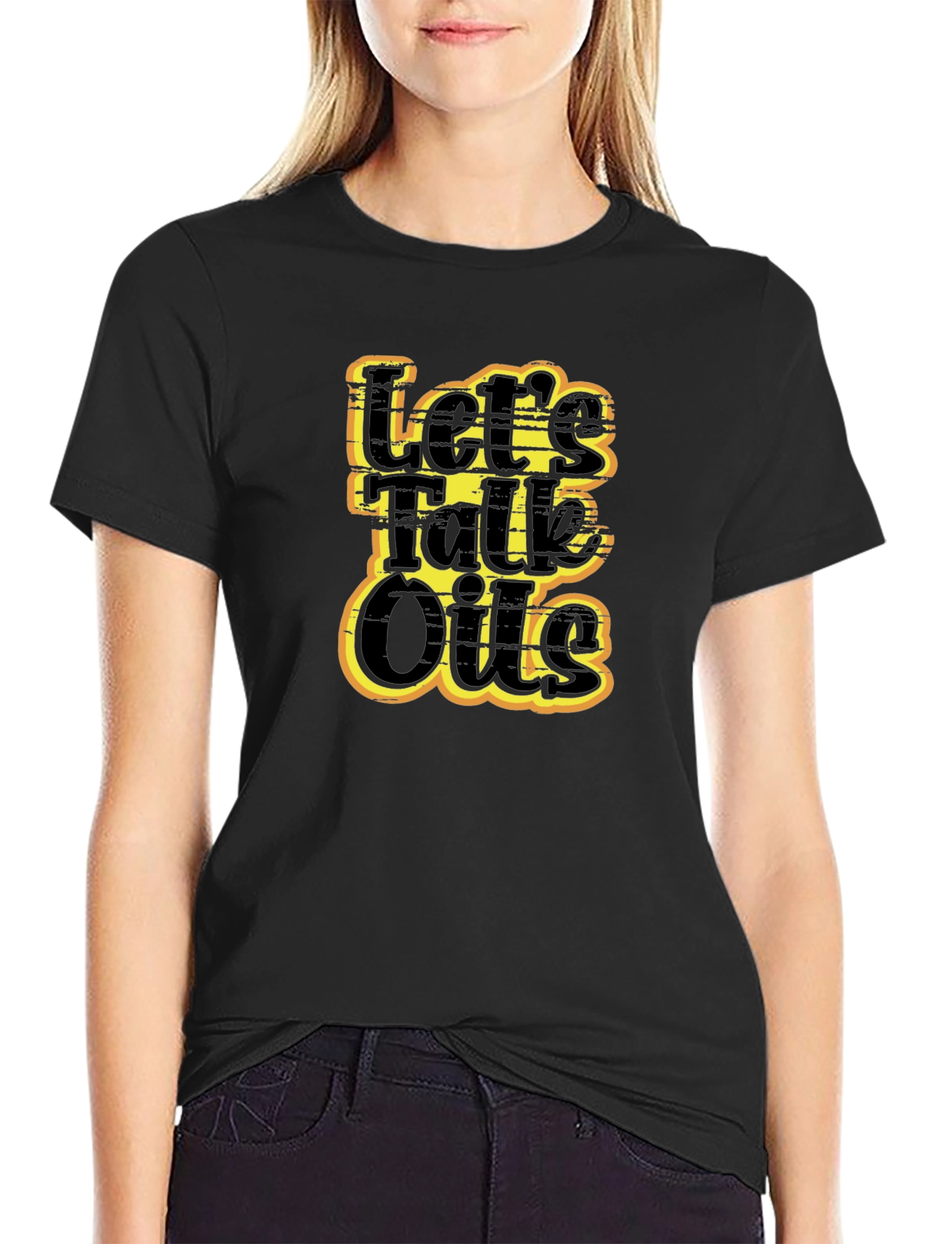 Lets Talk Oils Black Graphic Tee