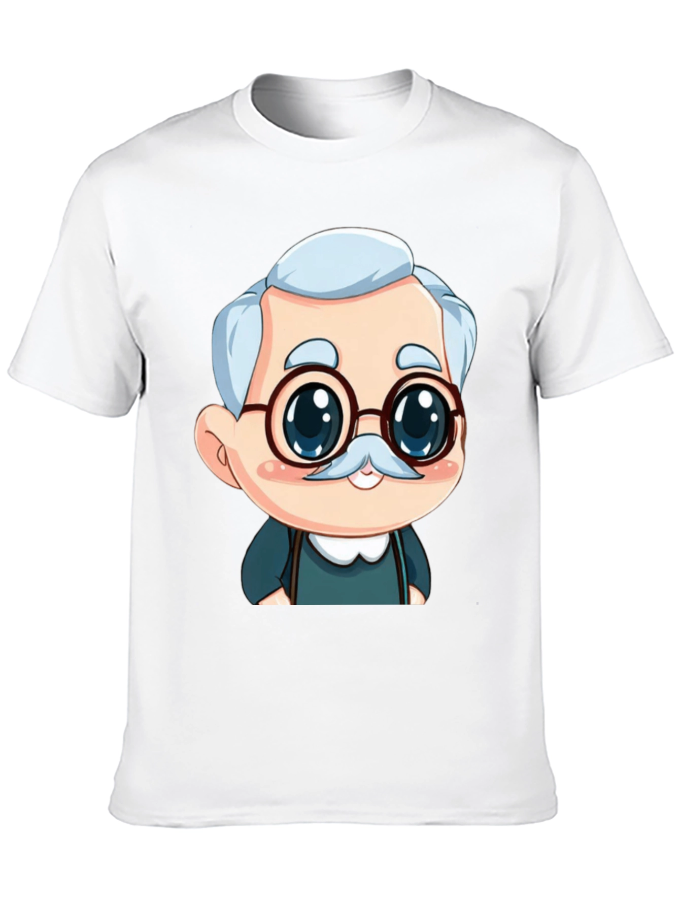 Cartoon Grandpa Black T-Shirt
