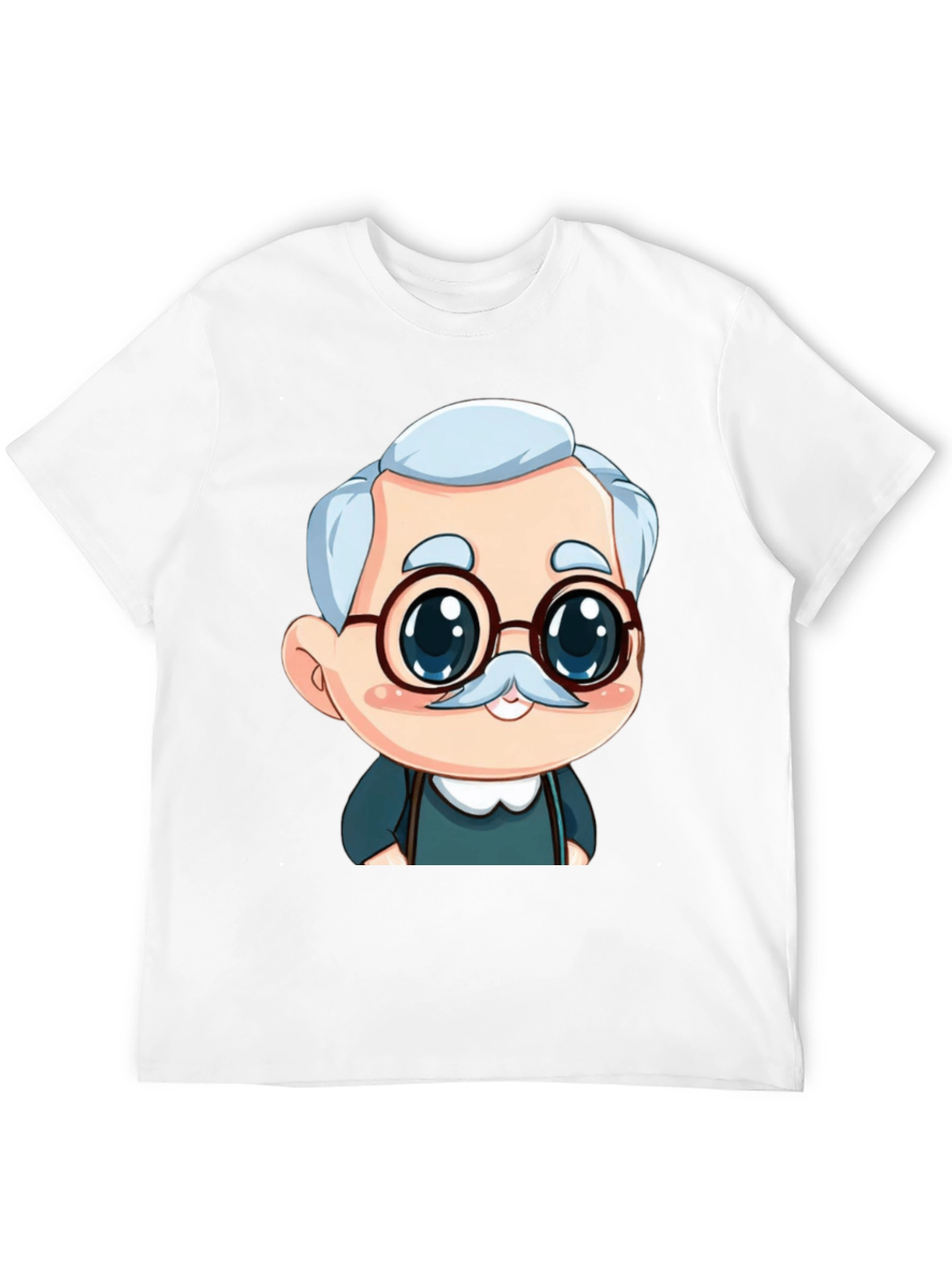 Cartoon Grandpa Black T-Shirt