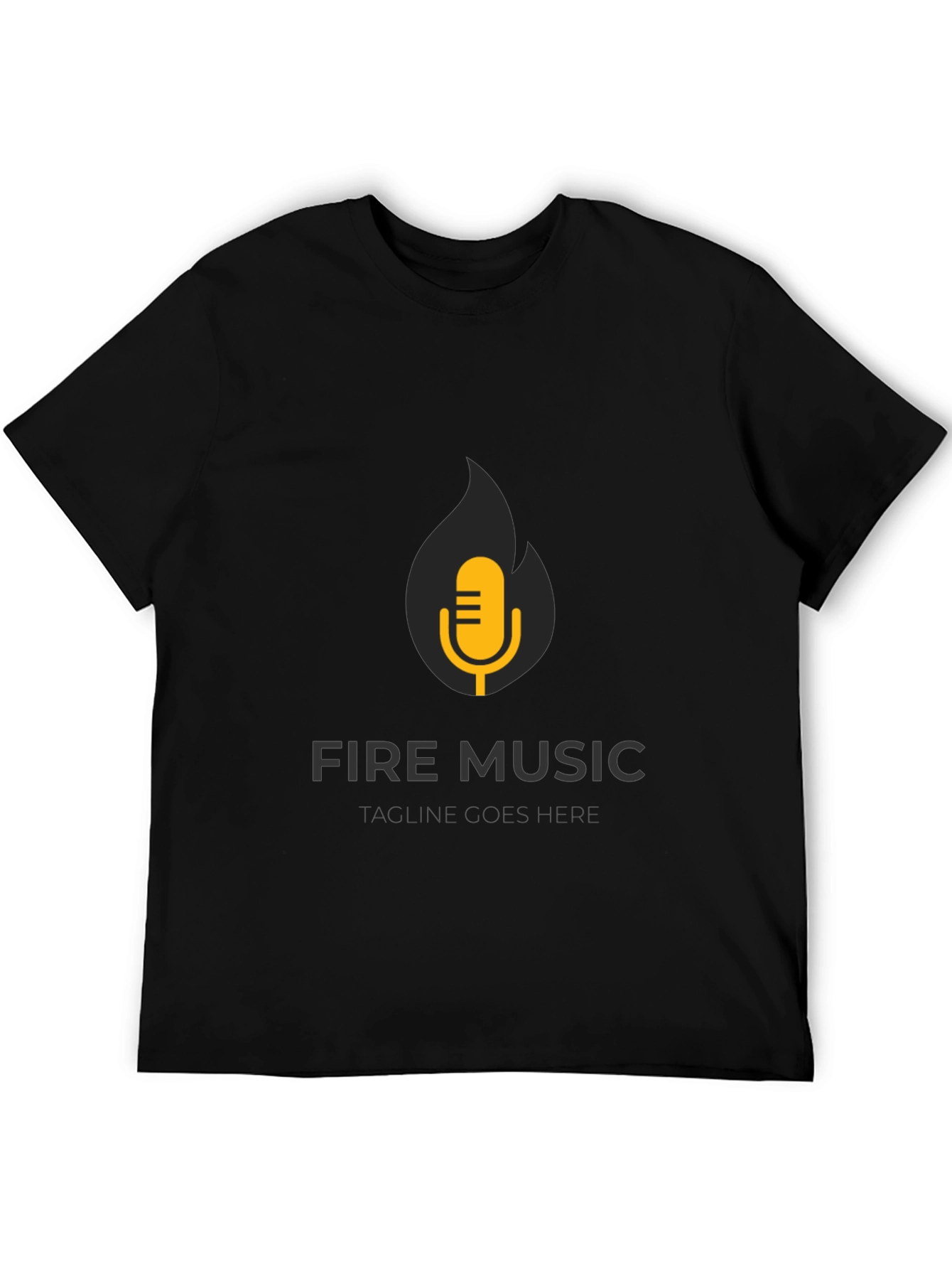 Fire Music Graphic Tee - Black Cotton T-Shirt