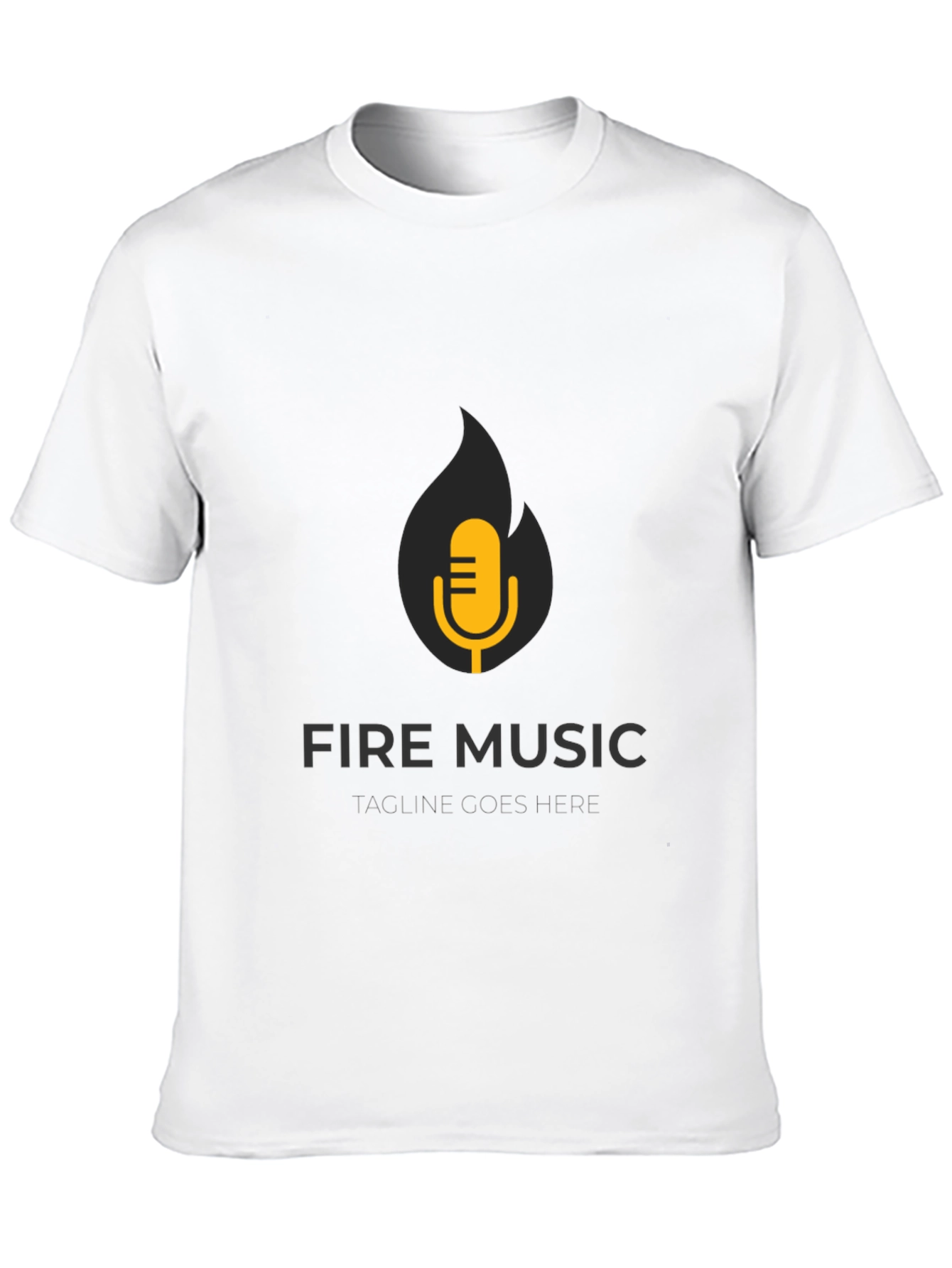 Fire Music Graphic Tee - Black Cotton T-Shirt