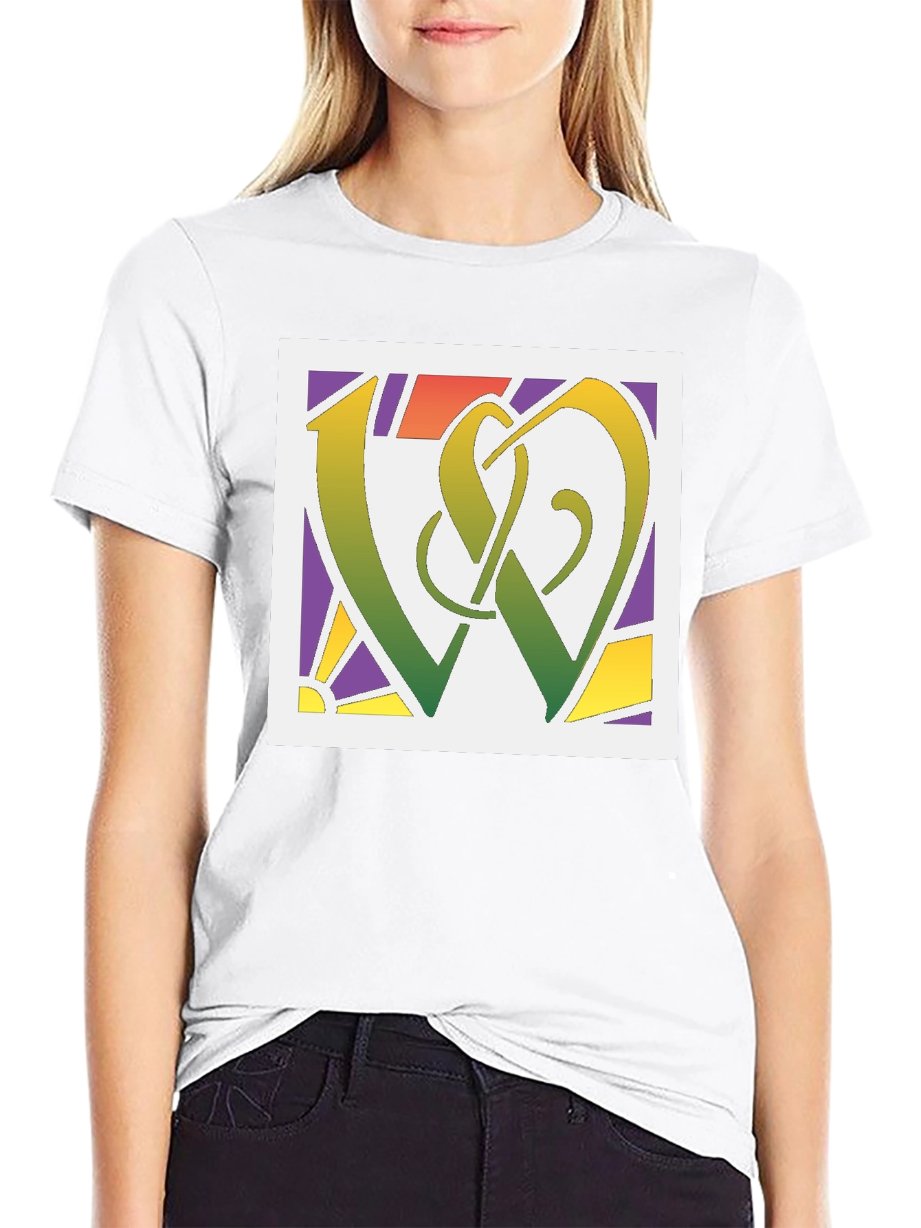 Abstract Symbol Graphic Tee - Modern Style