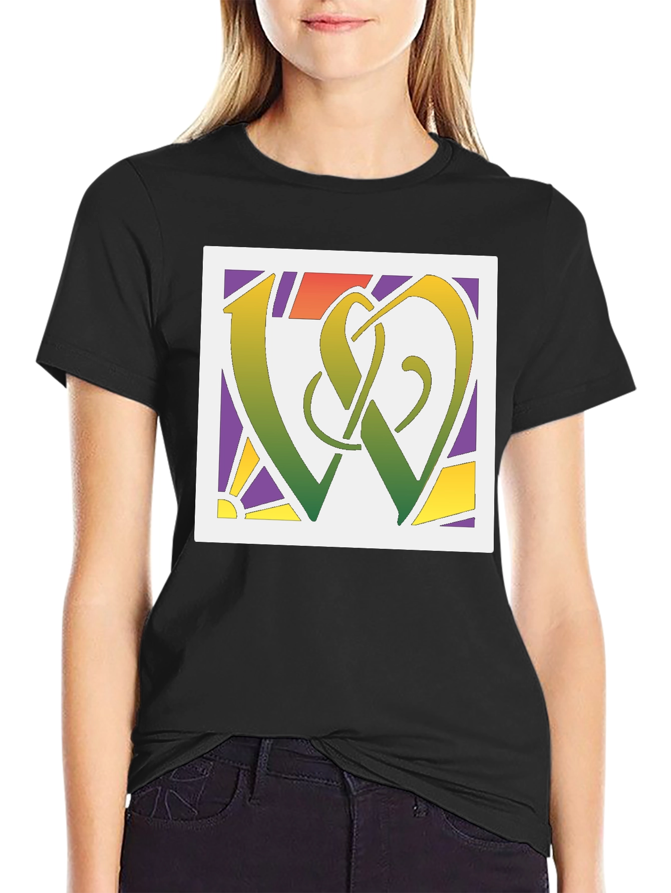 Abstract Symbol Graphic Tee - Modern Style