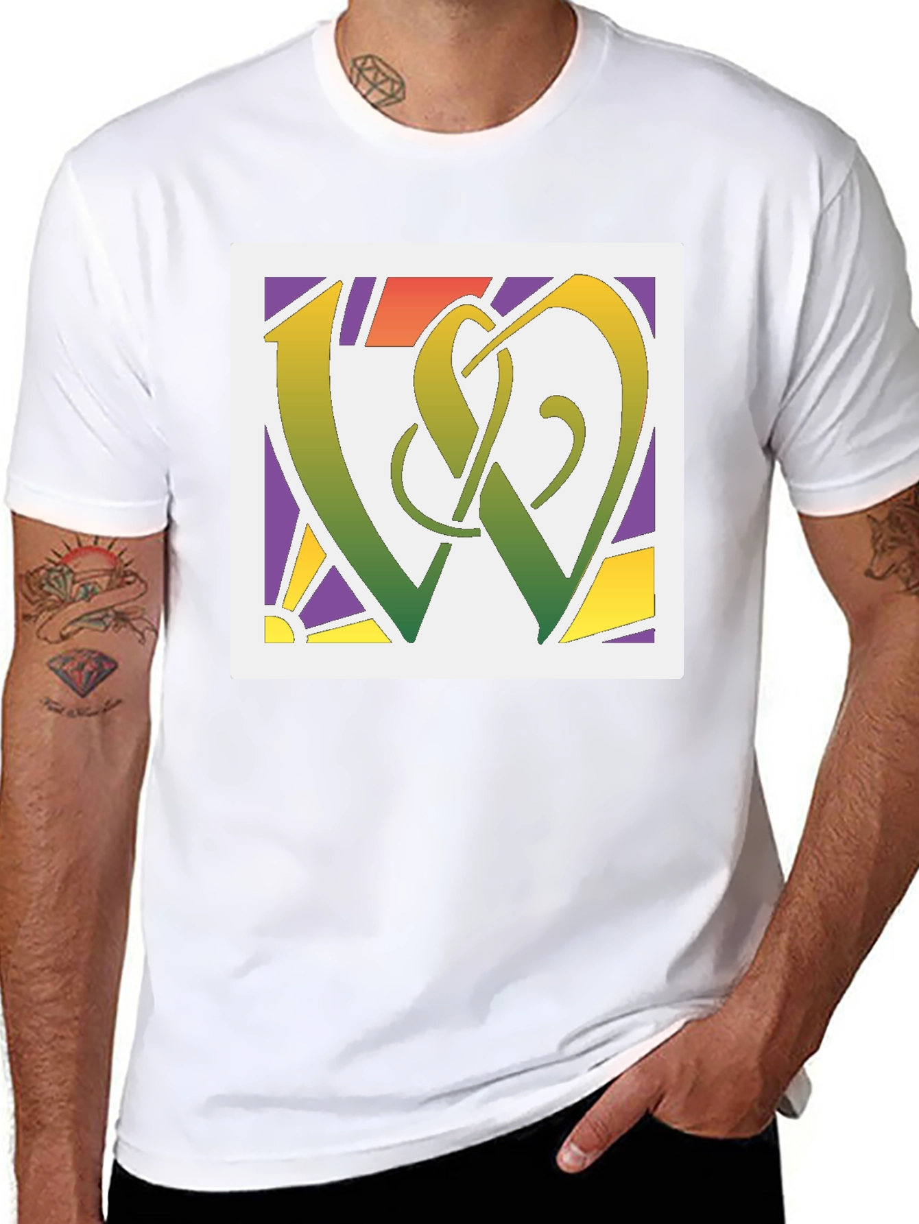 Abstract Symbol Graphic Tee - Modern Style