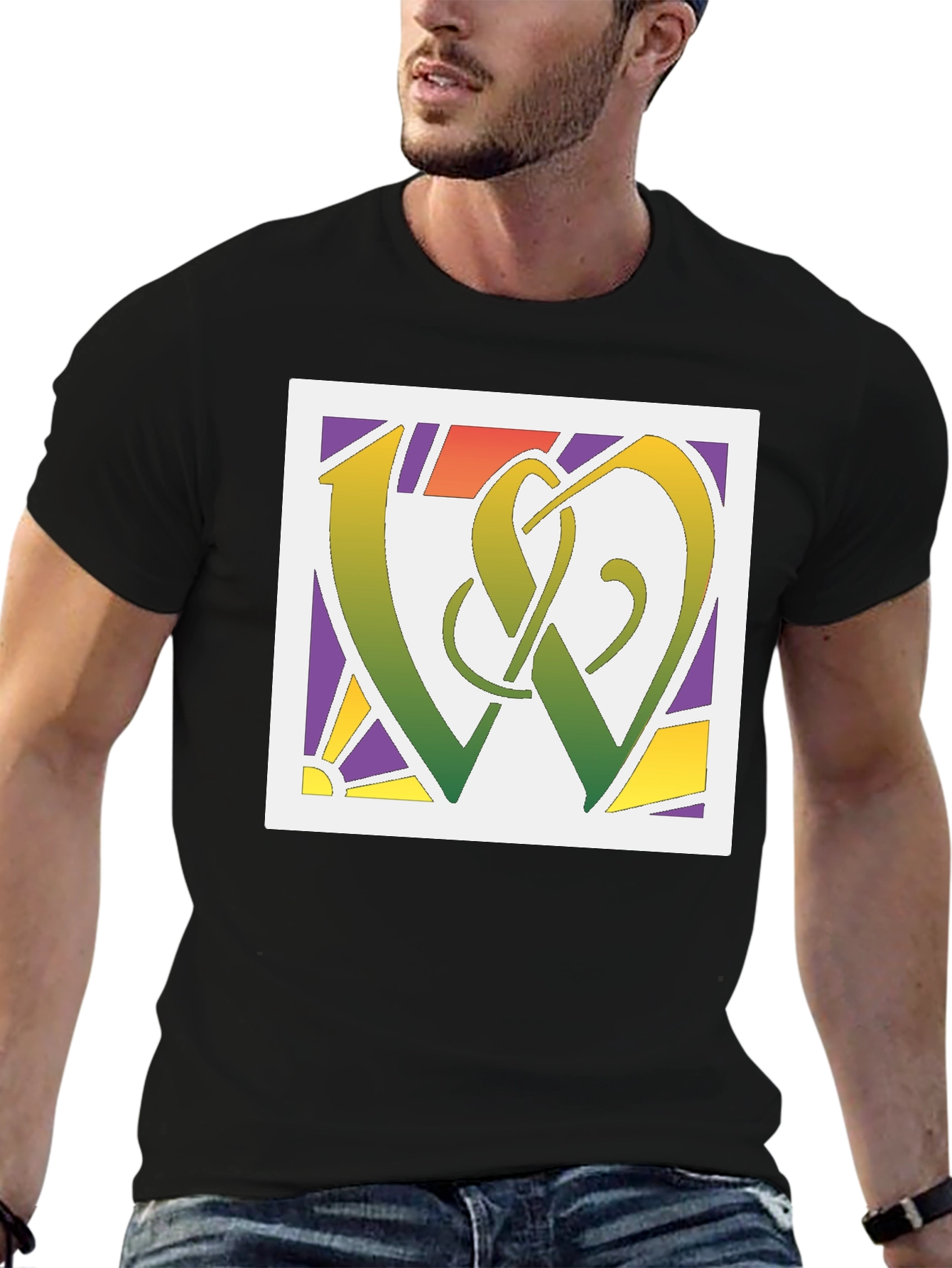 Abstract Symbol Graphic Tee - Modern Style