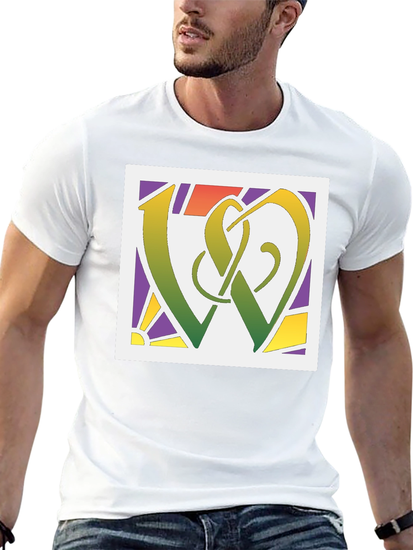 Abstract Symbol Graphic Tee - Modern Style