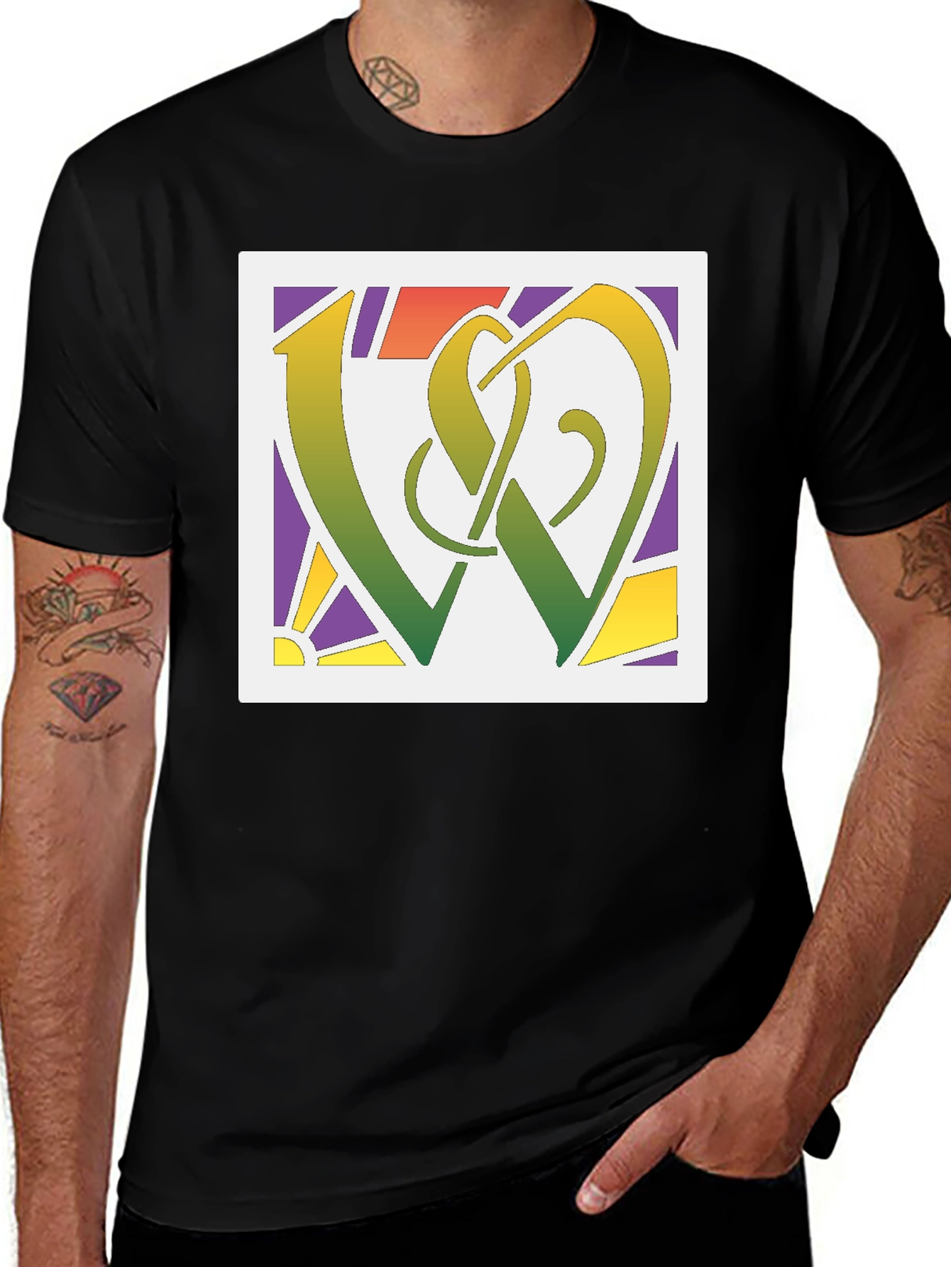 Abstract Symbol Graphic Tee - Modern Style
