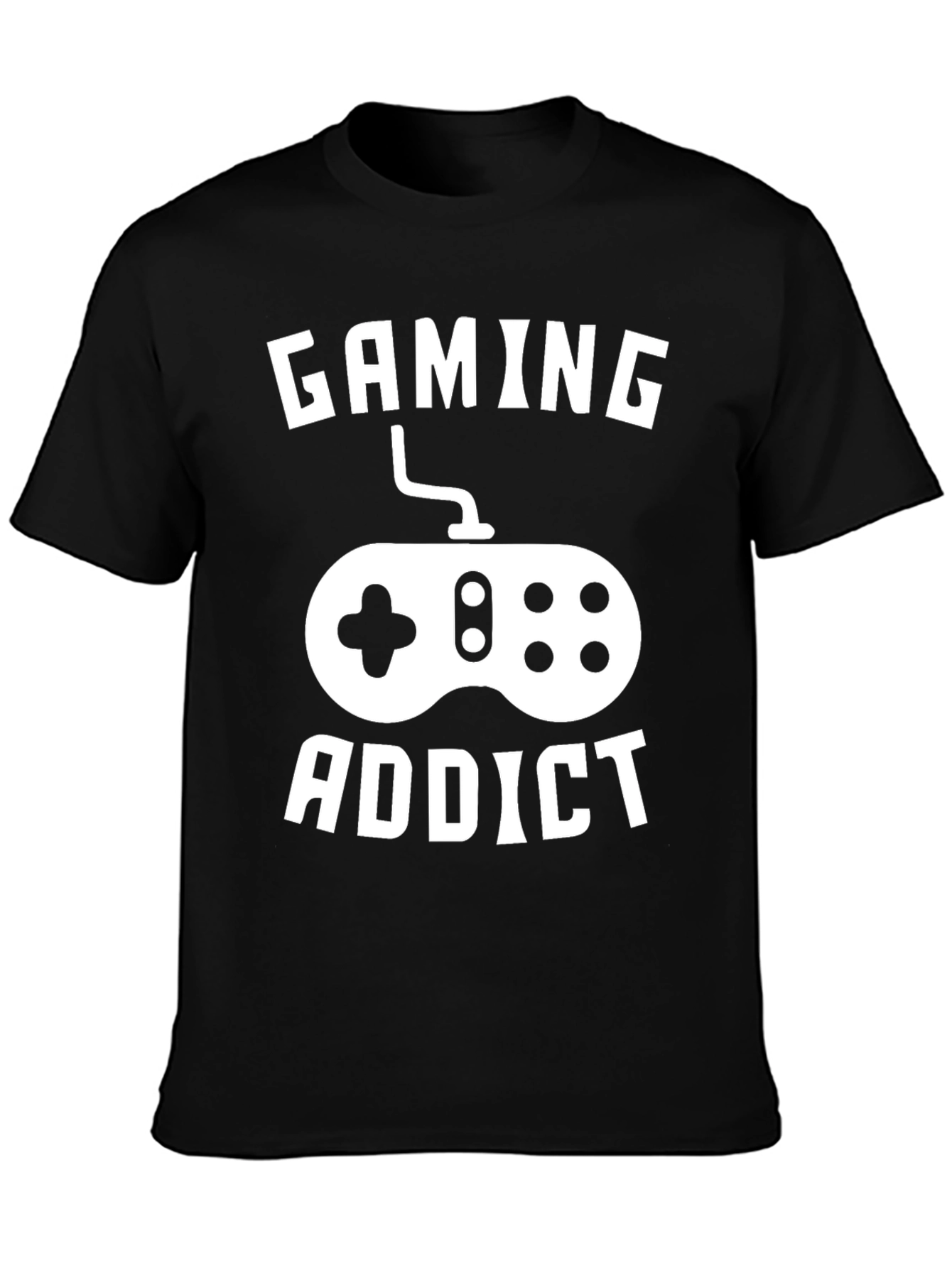 Gaming Addict Graphic Tee - Black Cotton
