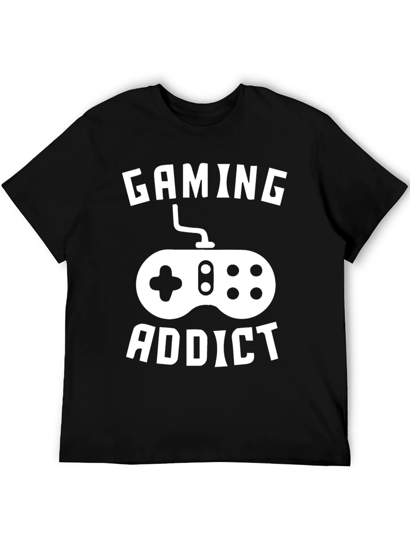 Gaming Addict Graphic Tee - Black Cotton