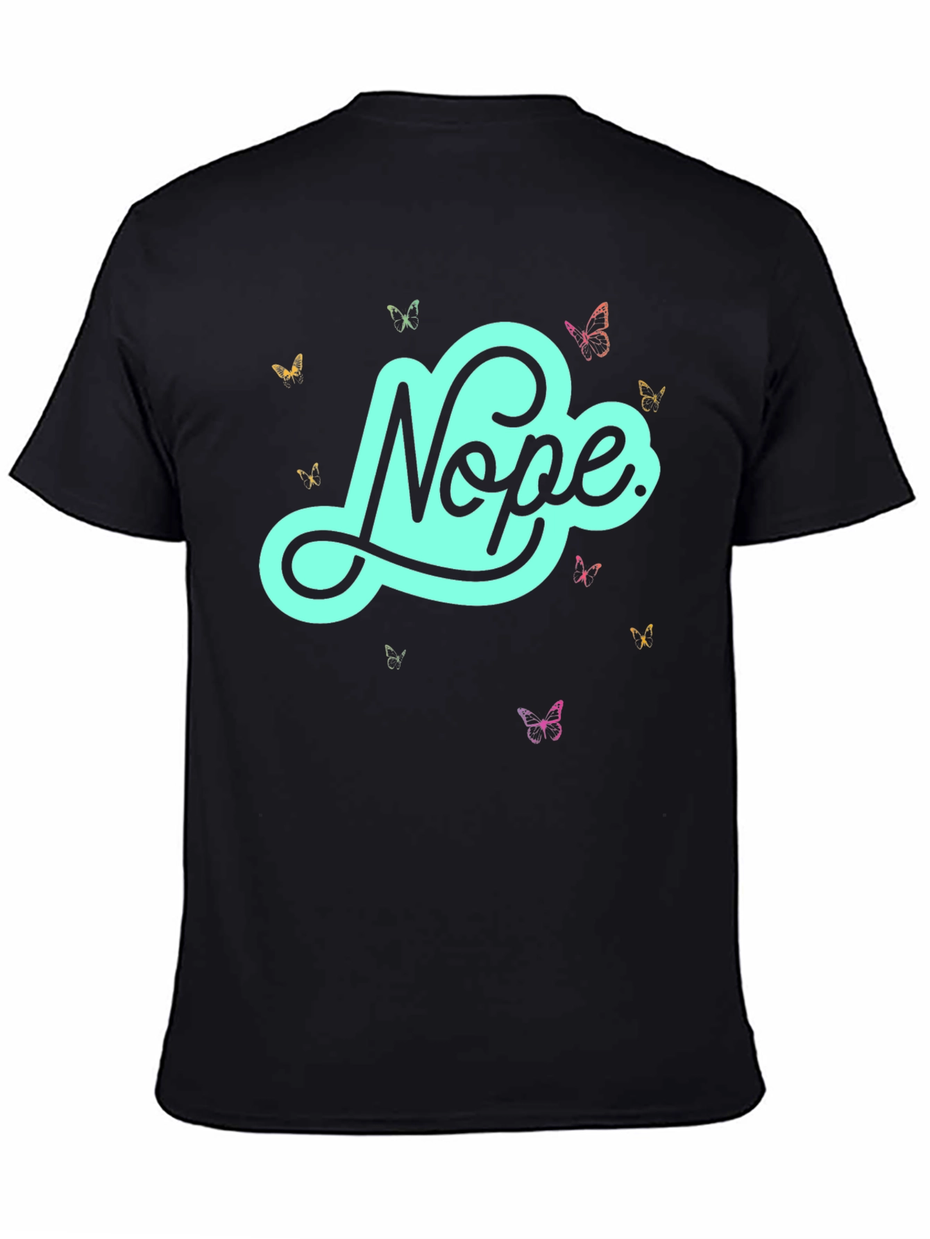 Nope Butterfly Graphic Tee - Casual Style
