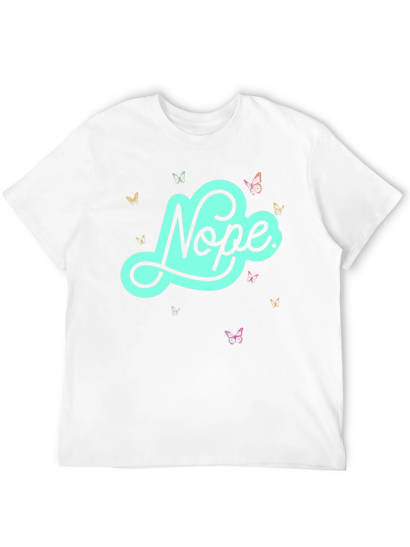 Nope Butterfly Graphic Tee - Casual Style