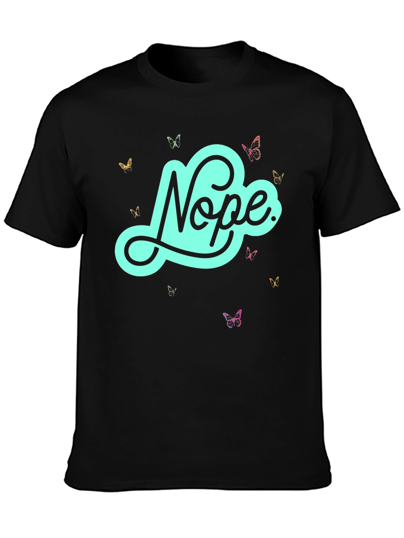 Nope Butterfly Graphic Tee - Casual Style