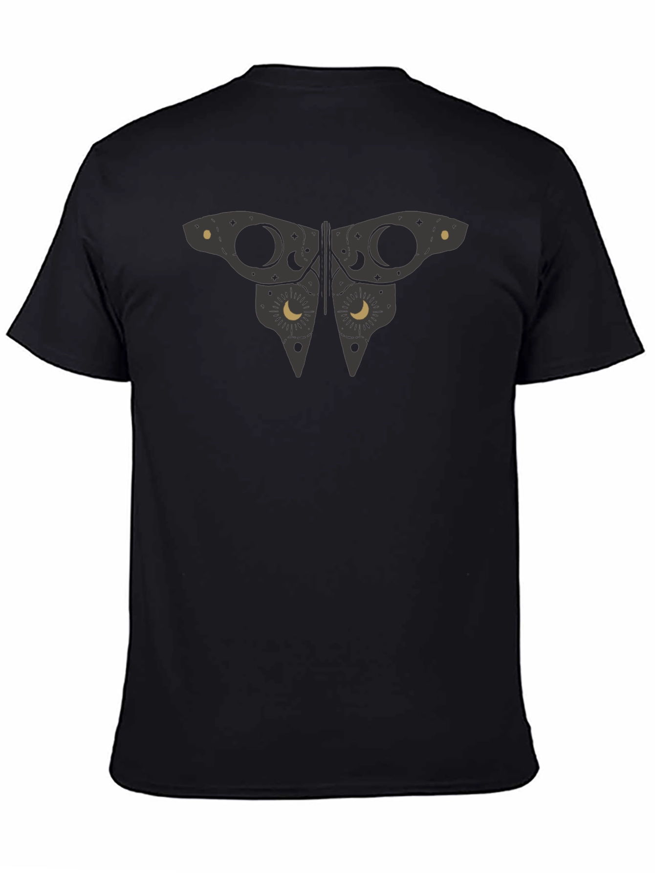 Celestial Butterfly Graphic Black Tee