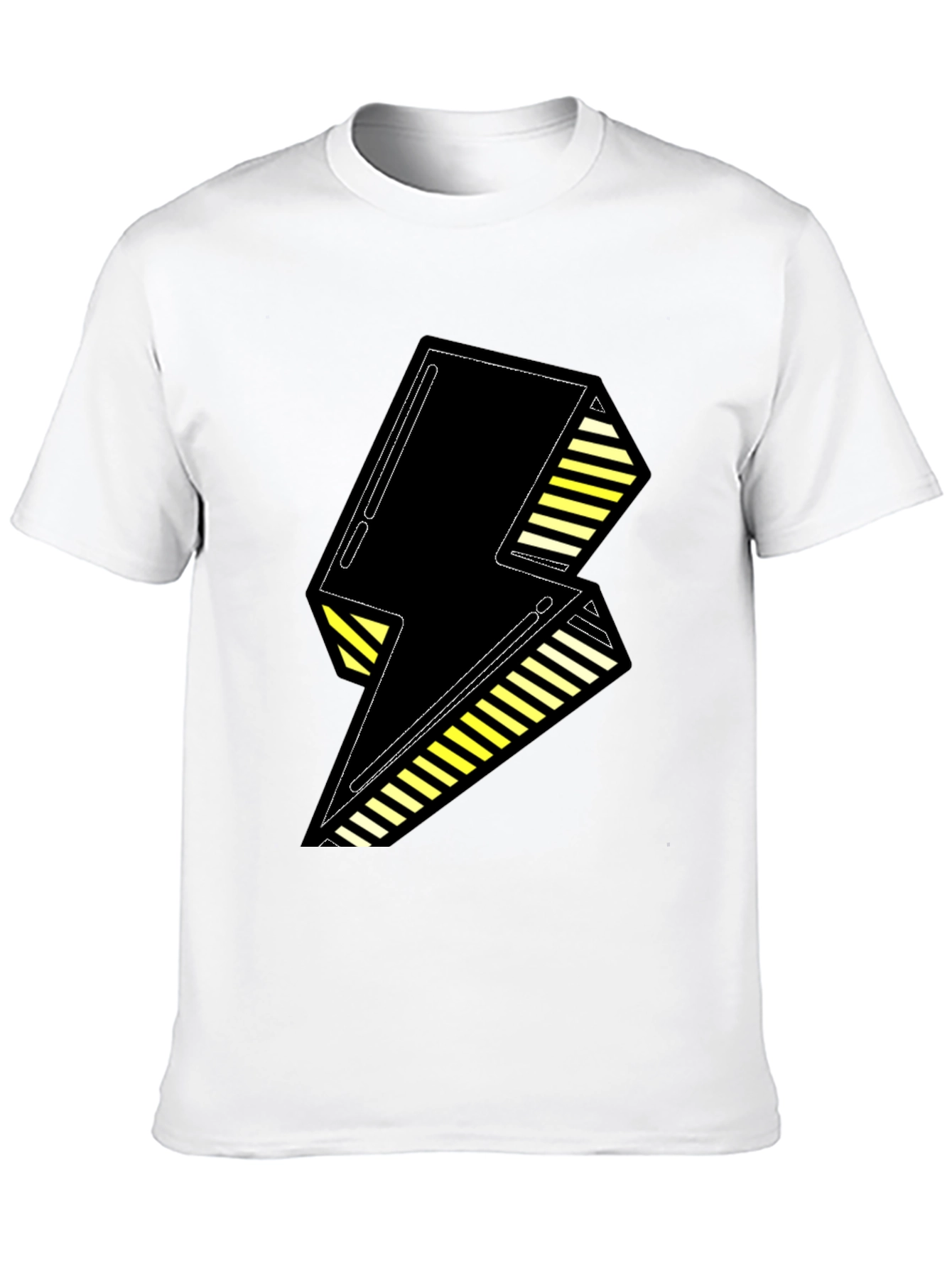Bold Black Lightning Bolt Graphic Tee